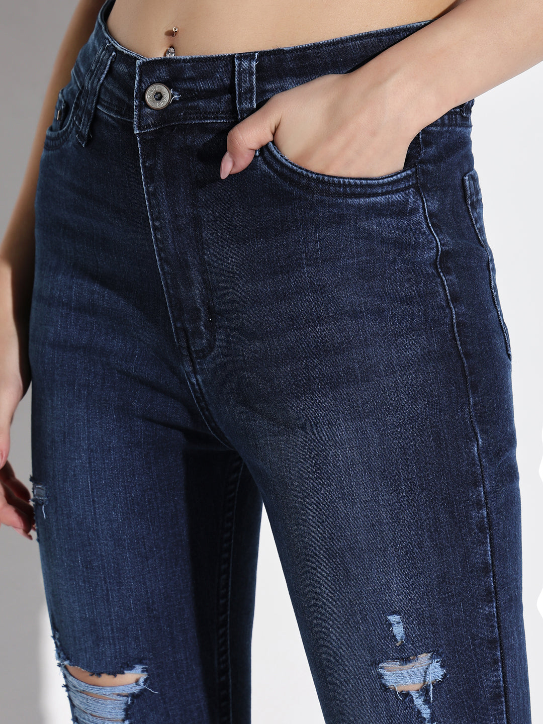 Women Navy Blue Skinny Fit Jeans