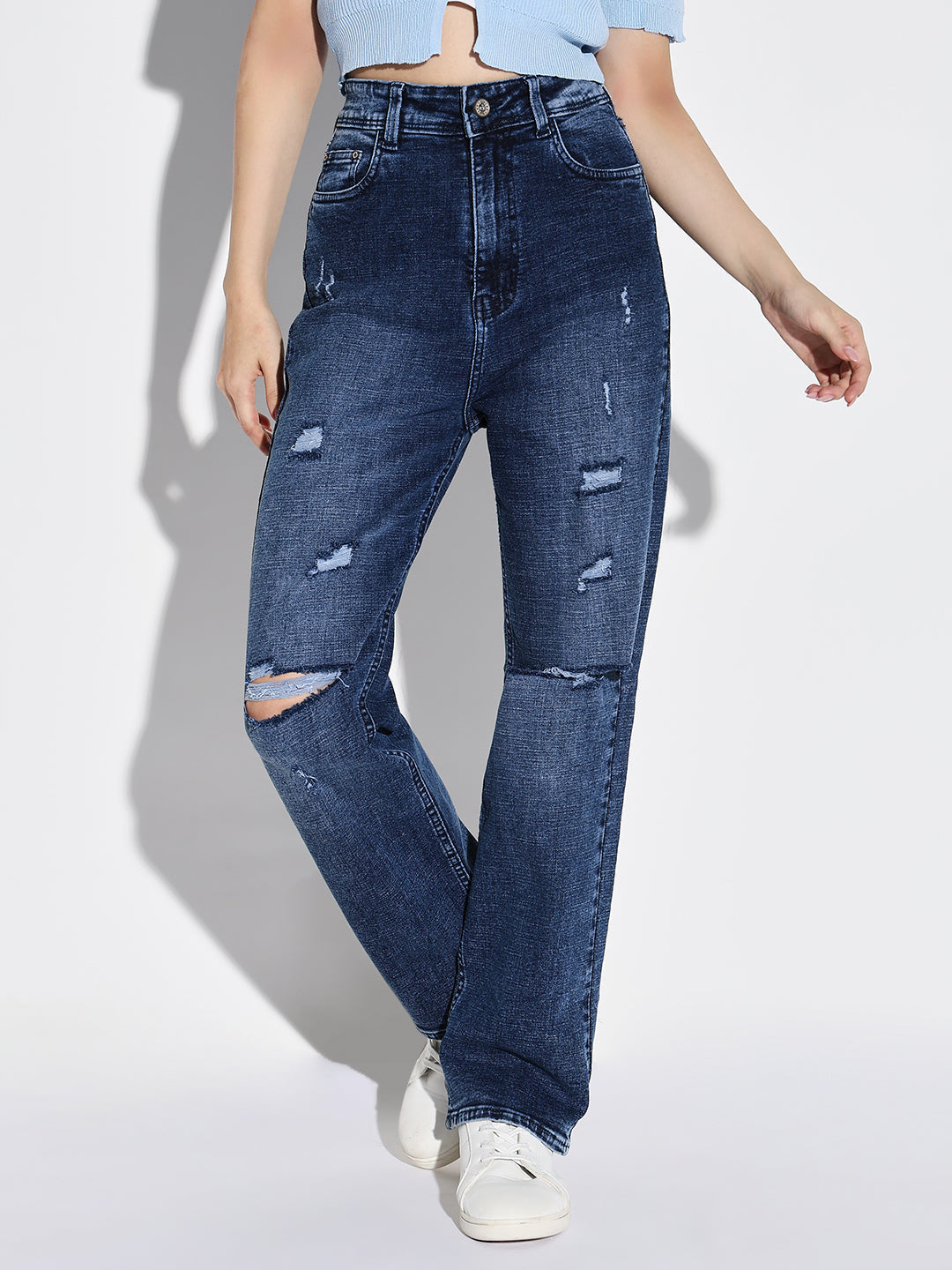 Women Blue Straight Fit Jeans