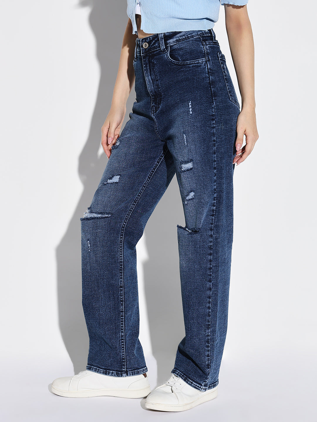 Women Blue Straight Fit Jeans