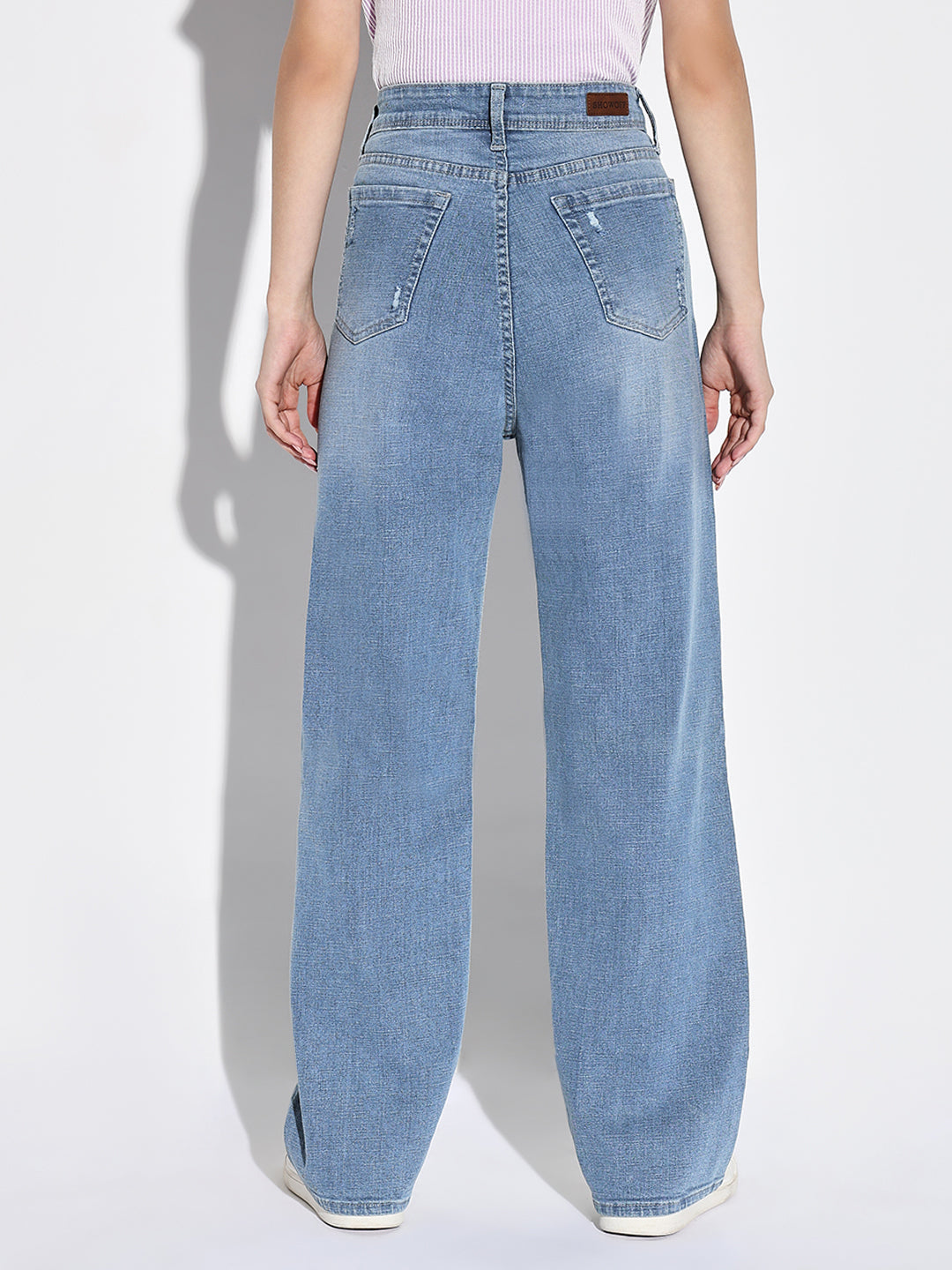 Women Blue Wide Leg Jeans