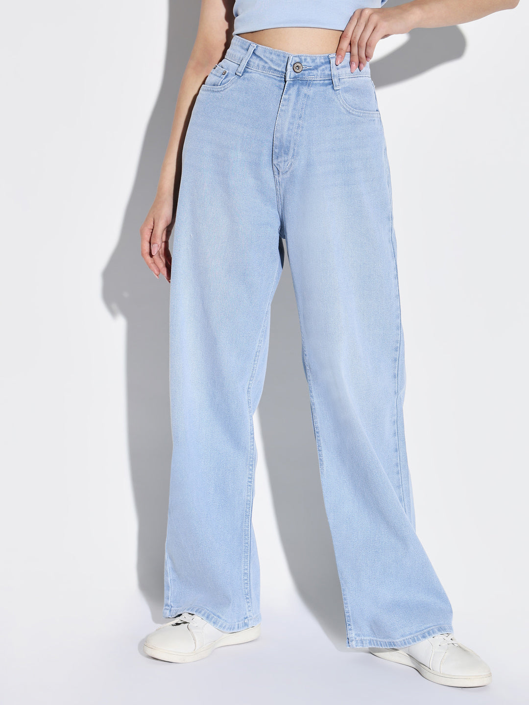 Women Blue Wide Leg Jeans