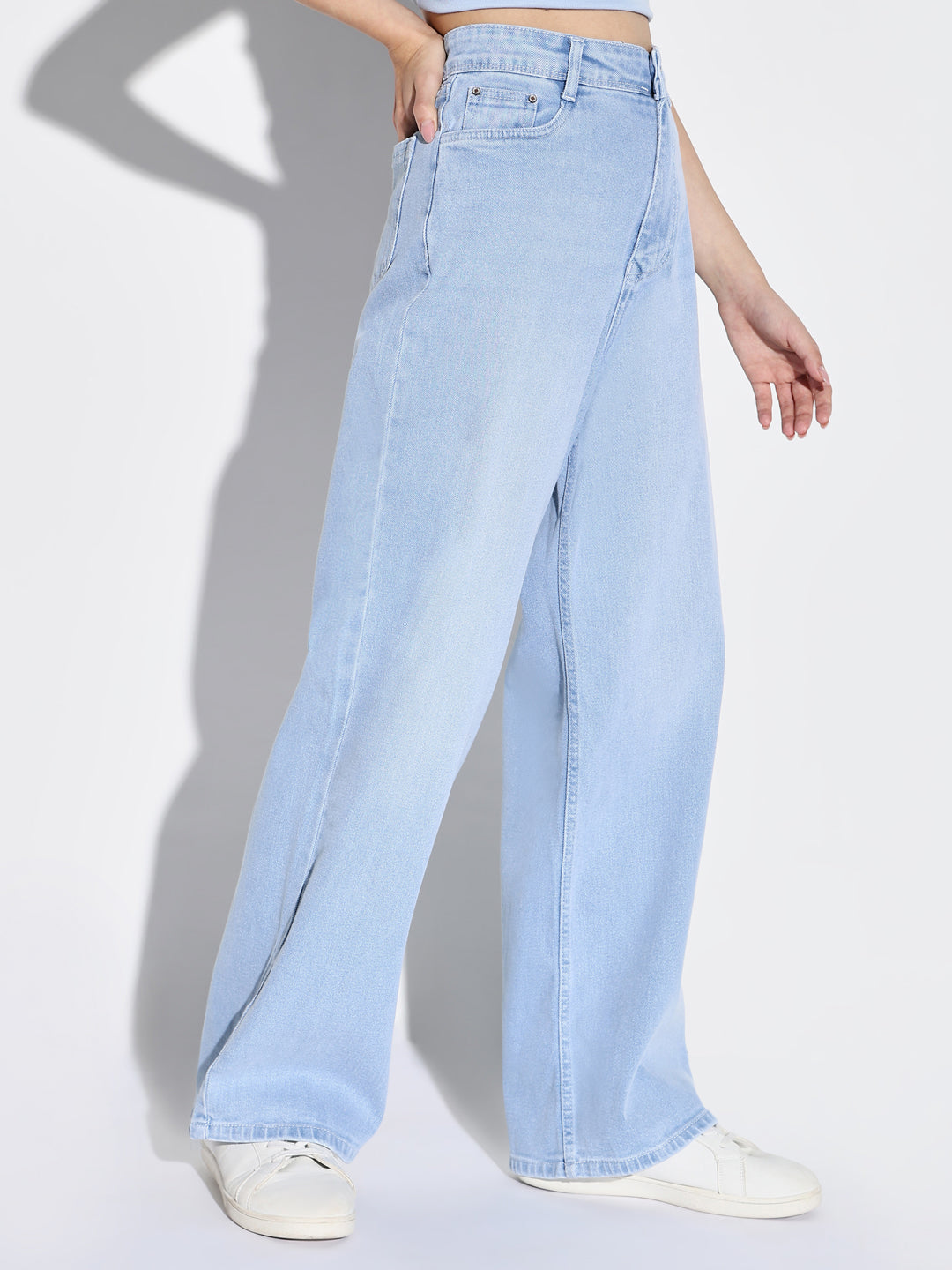 Women Blue Wide Leg Jeans