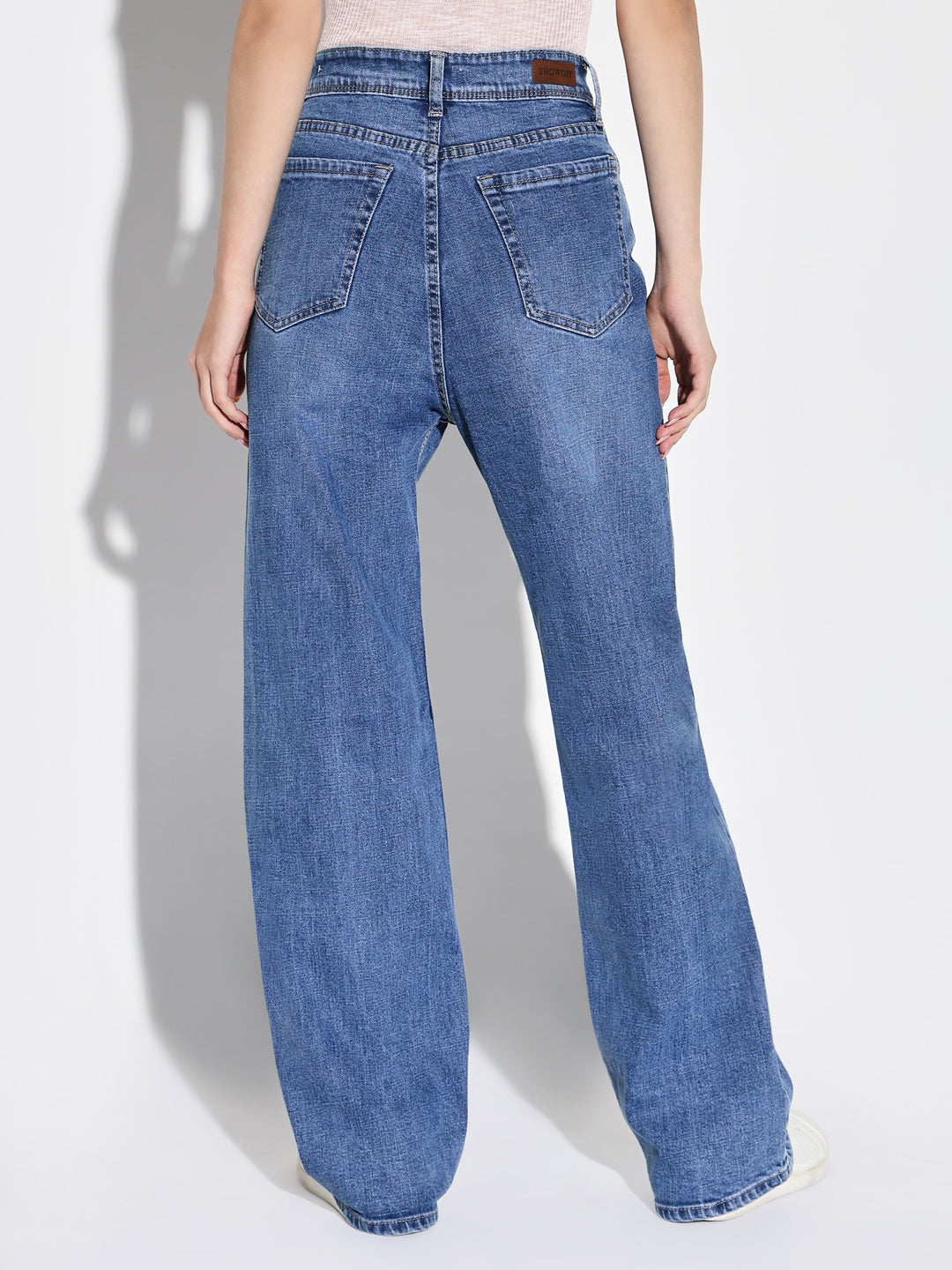 Women Blue Wide Leg Jeans