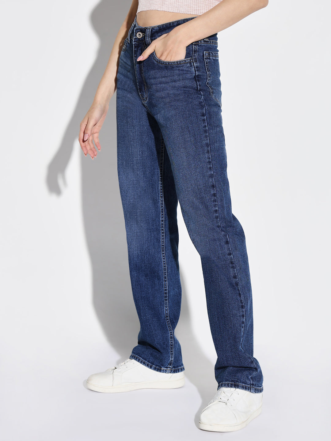 Women Blue Wide Leg Jeans