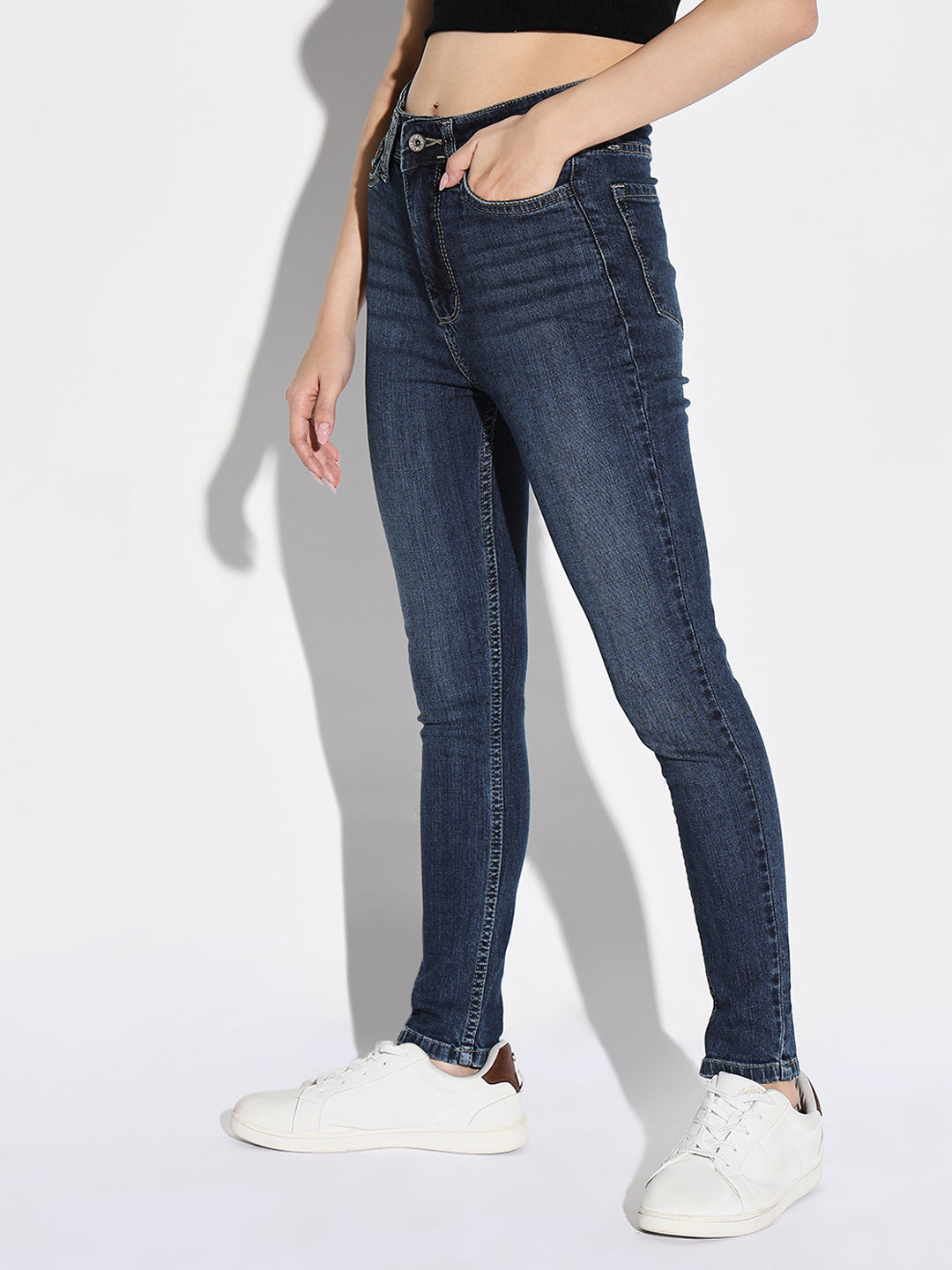 Women Navy Blue Slim Fit Jeans