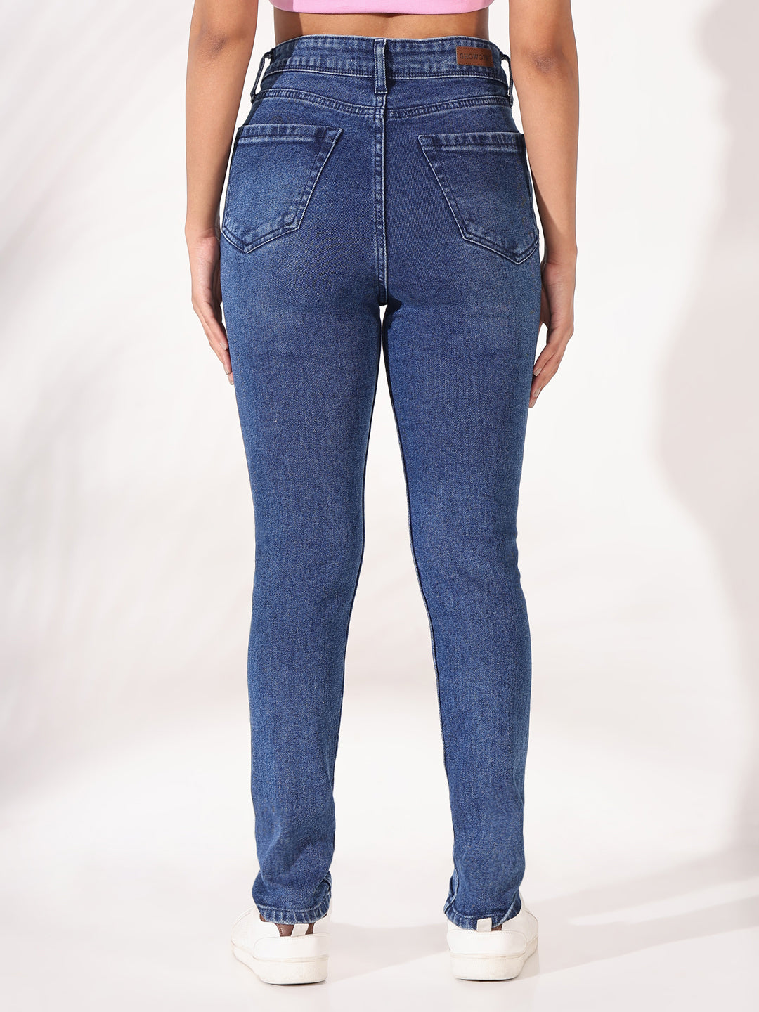 Women Solid Blue Slim Fit Jeans