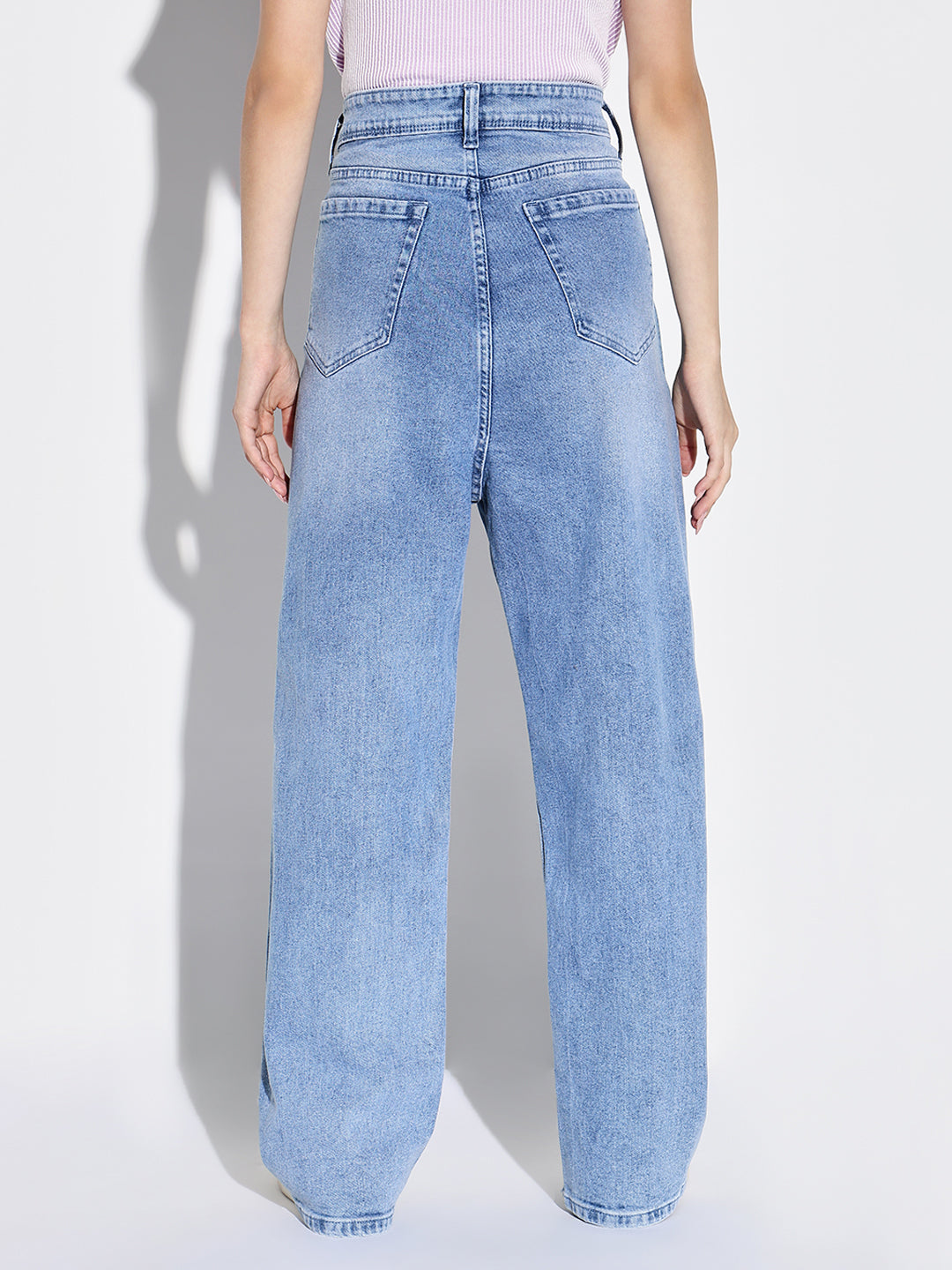 Women Blue Wide Leg Jeans