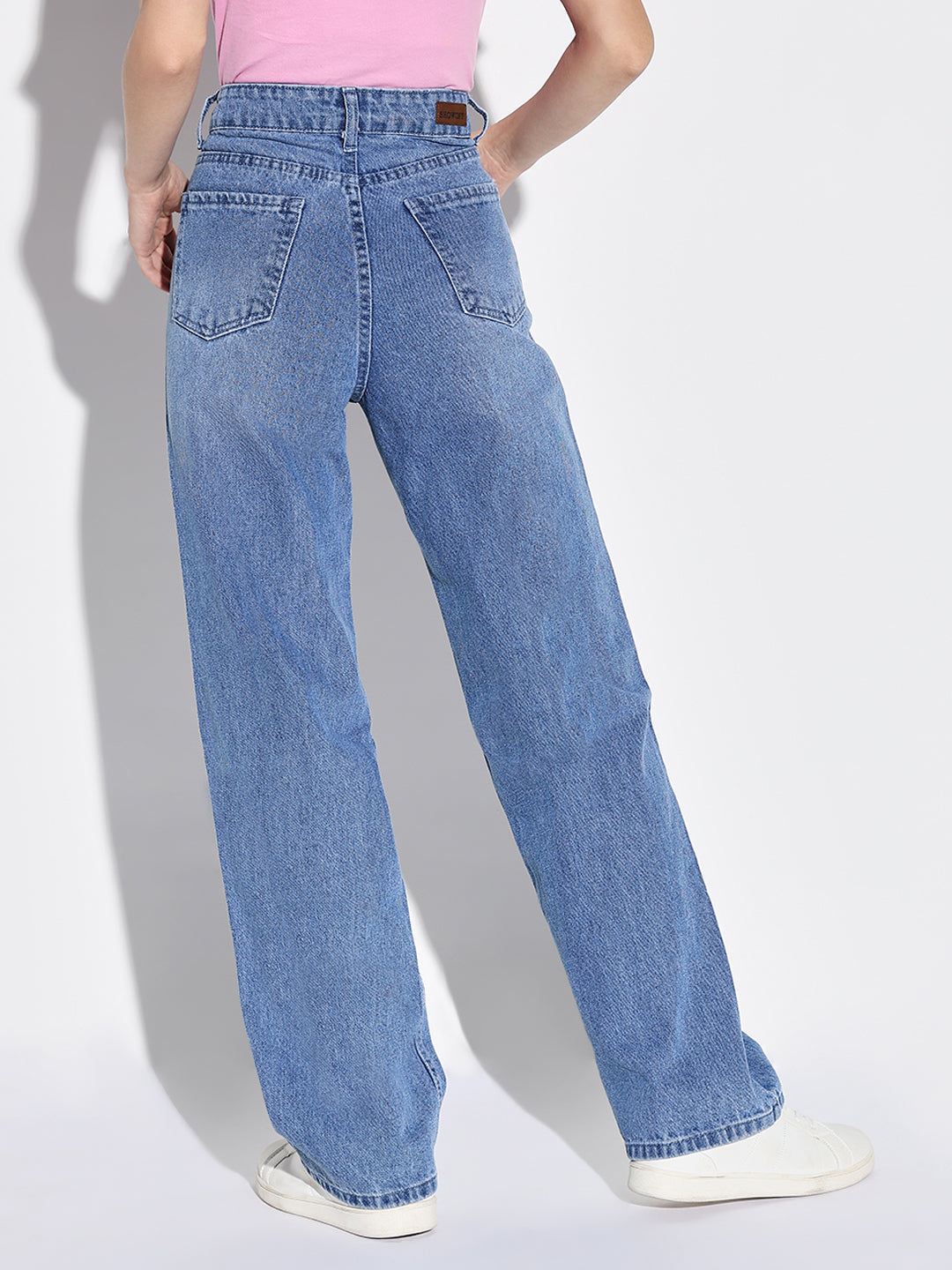 Women Blue Wide Leg Jeans