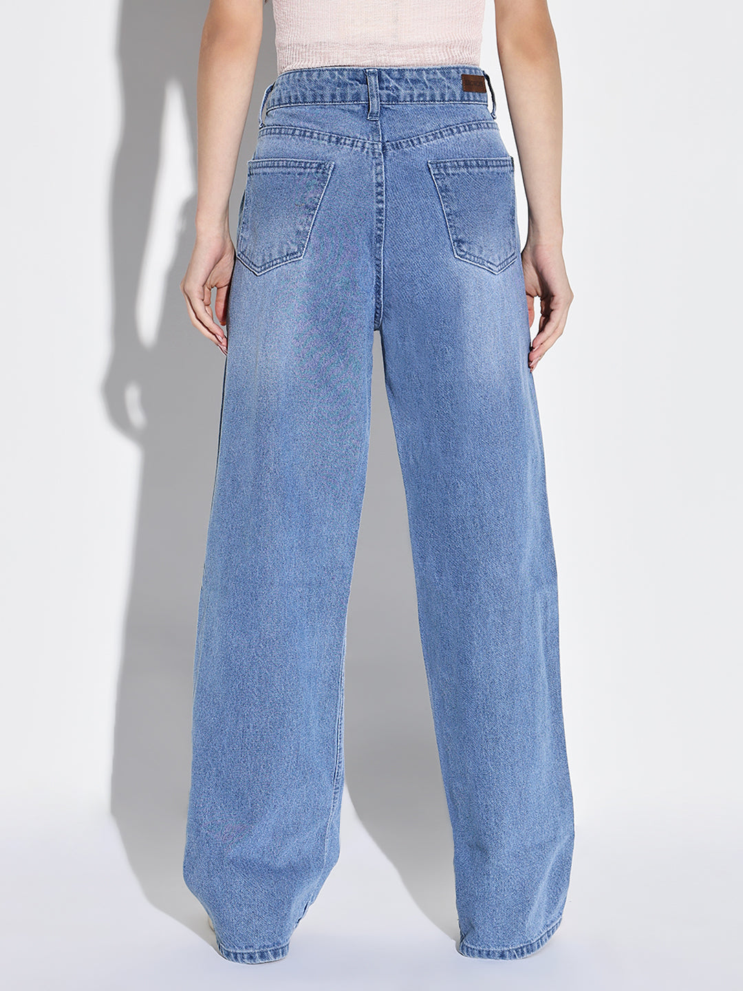 Women Blue Wide Leg Jeans