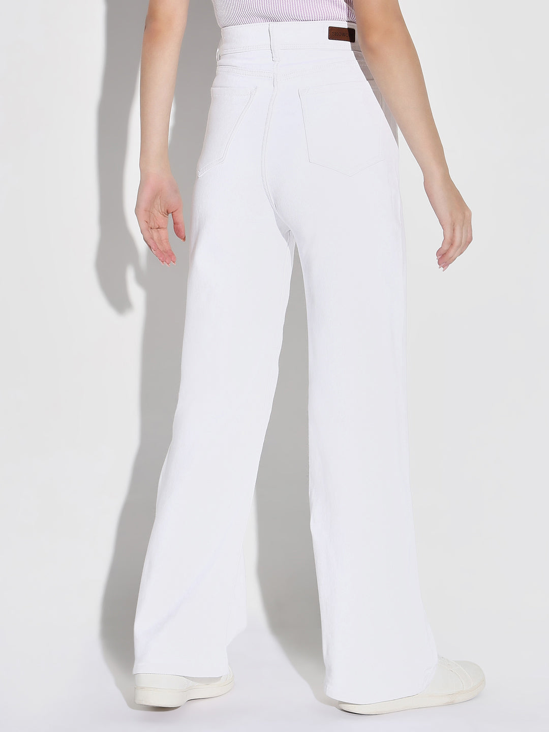 Women White Wide Leg Jeans