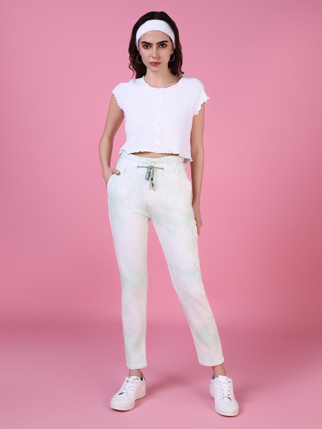 Women White Solid Slim Fit Denim Jeans