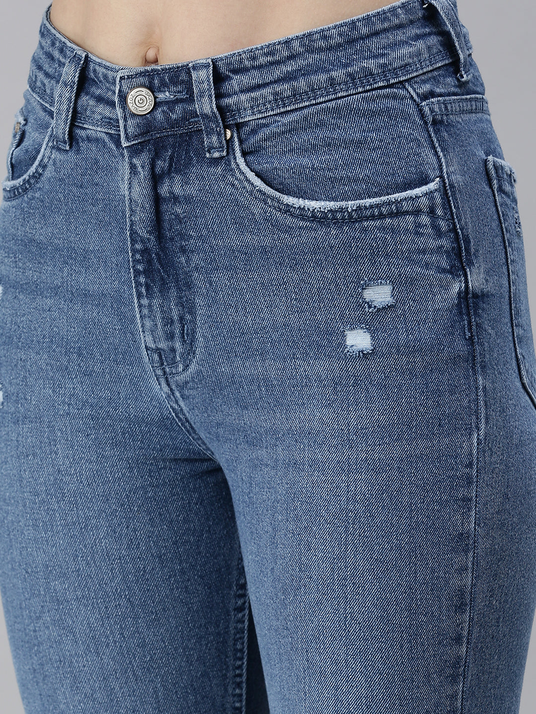 Women Solid Blue Skinny Fit Denim Jeans