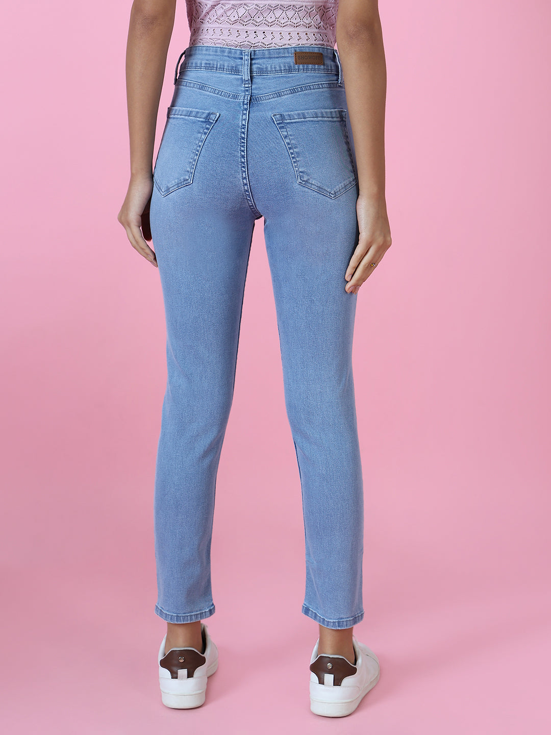 Women's Blue Solid Skinny Fit Denim Jeans