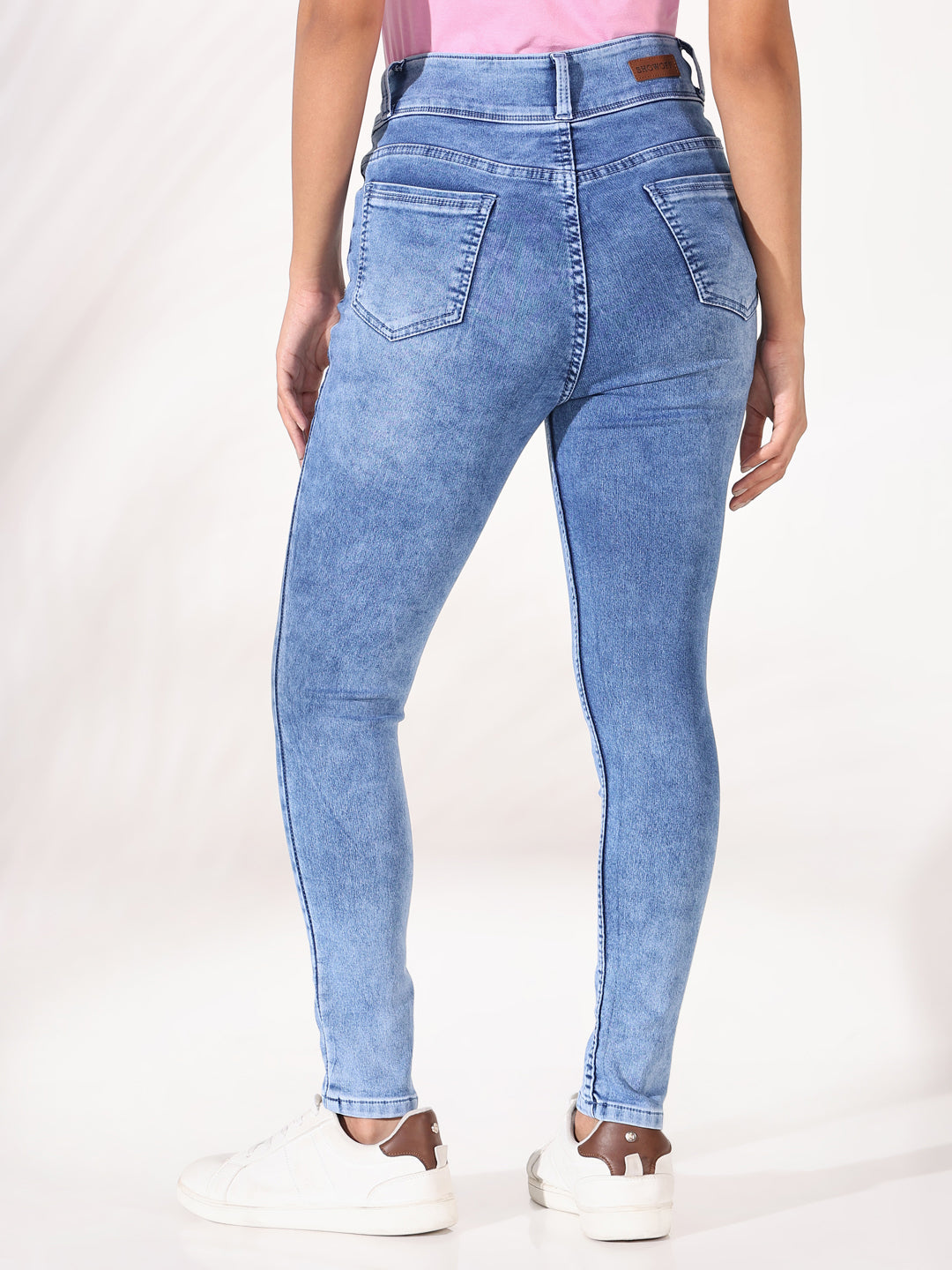 Women Solid Blue Slim Fit Jeans