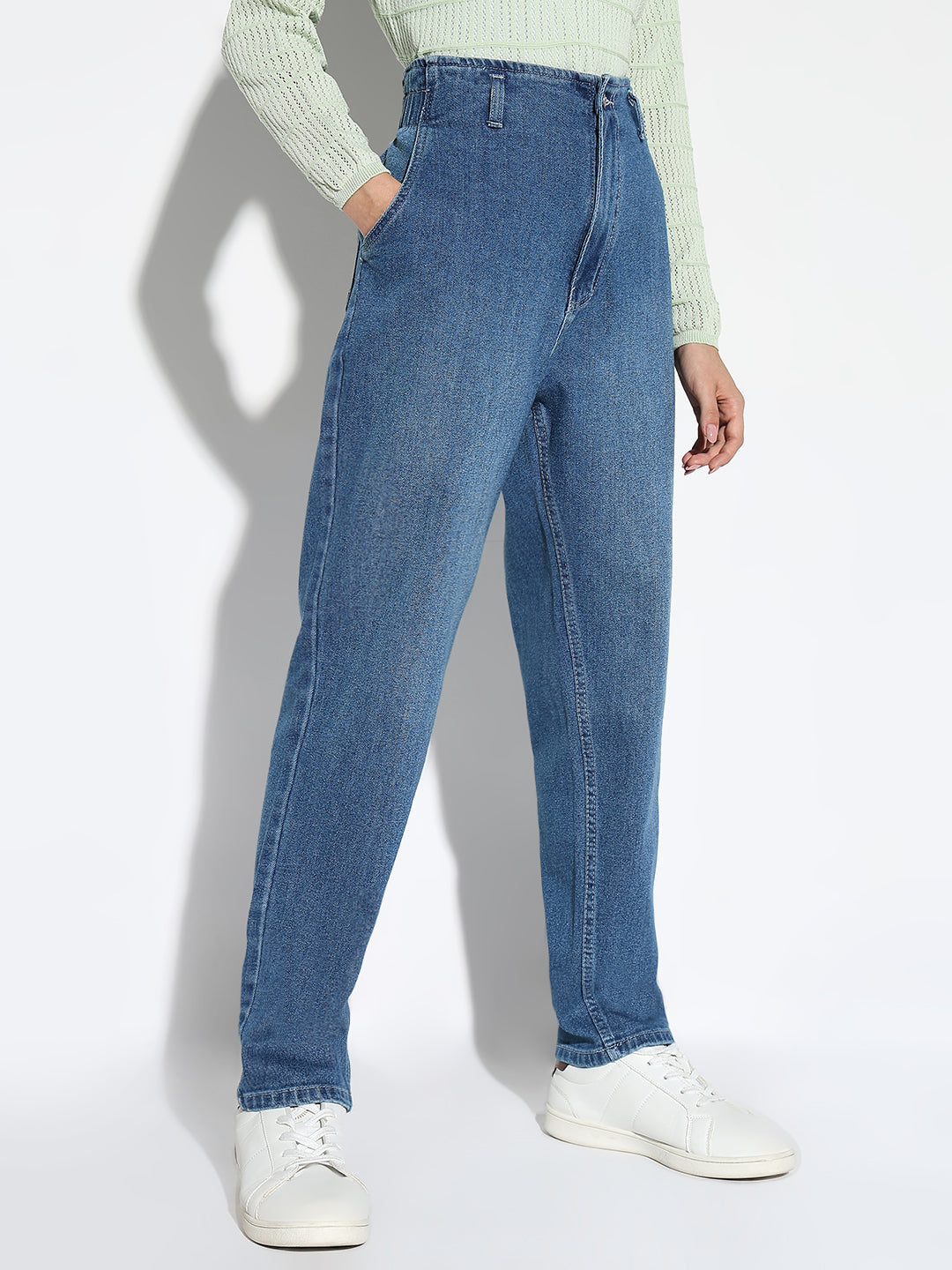 Women Blue Mom Fit Jeans