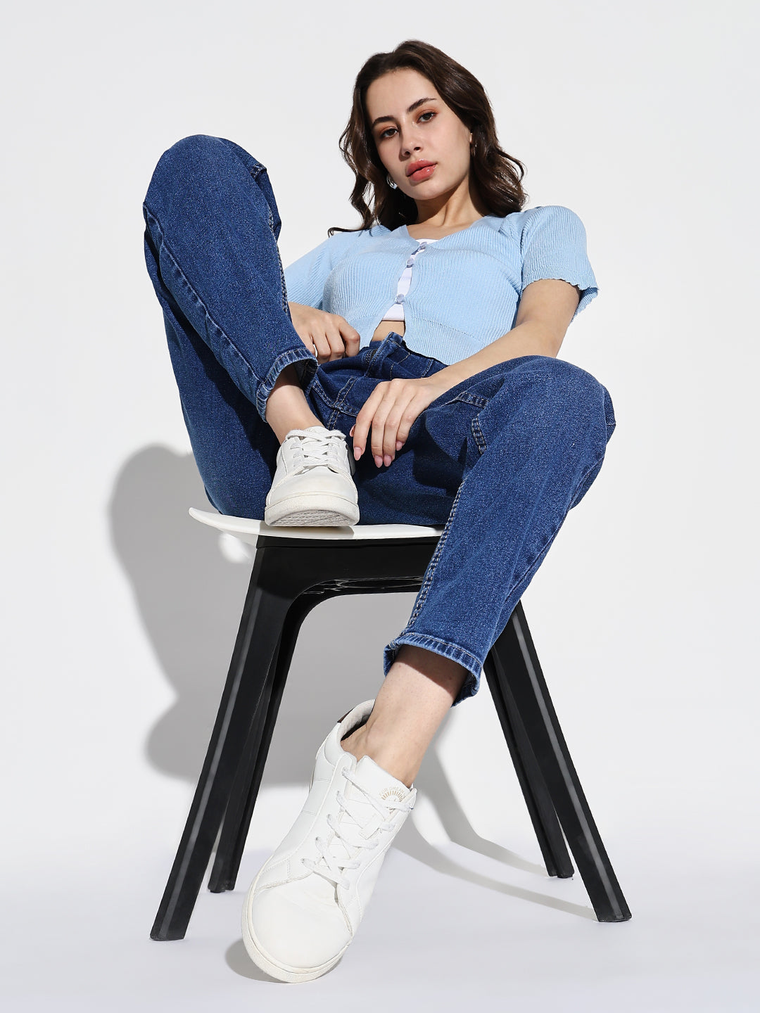 Women Blue Mom Fit Jeans