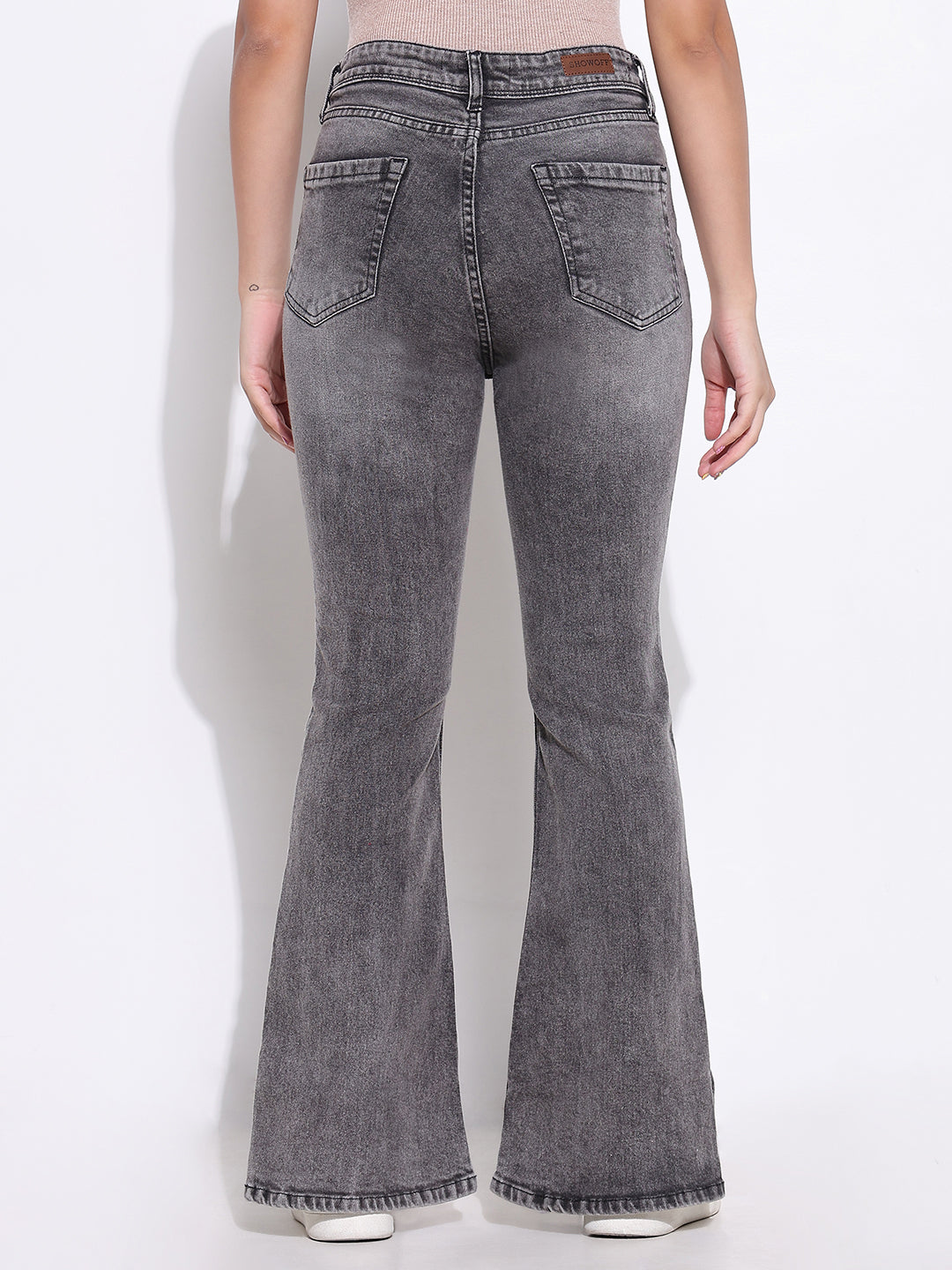 Women Solid Grey Bootcut Jeans