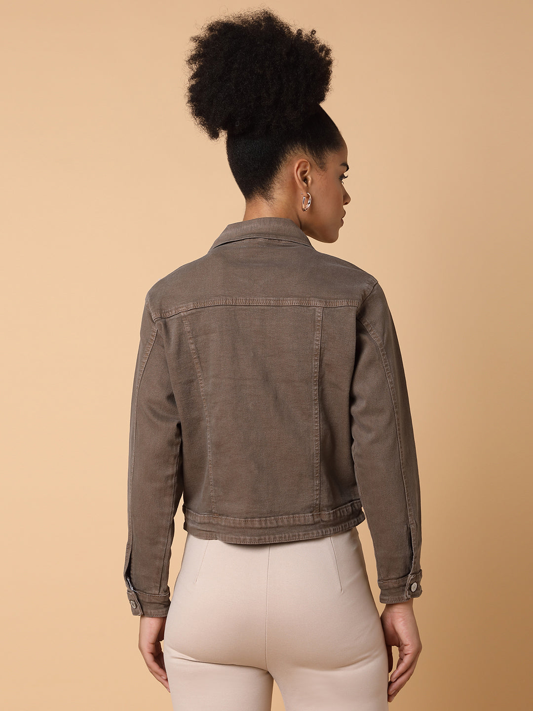 Women Brown Denim Jacket