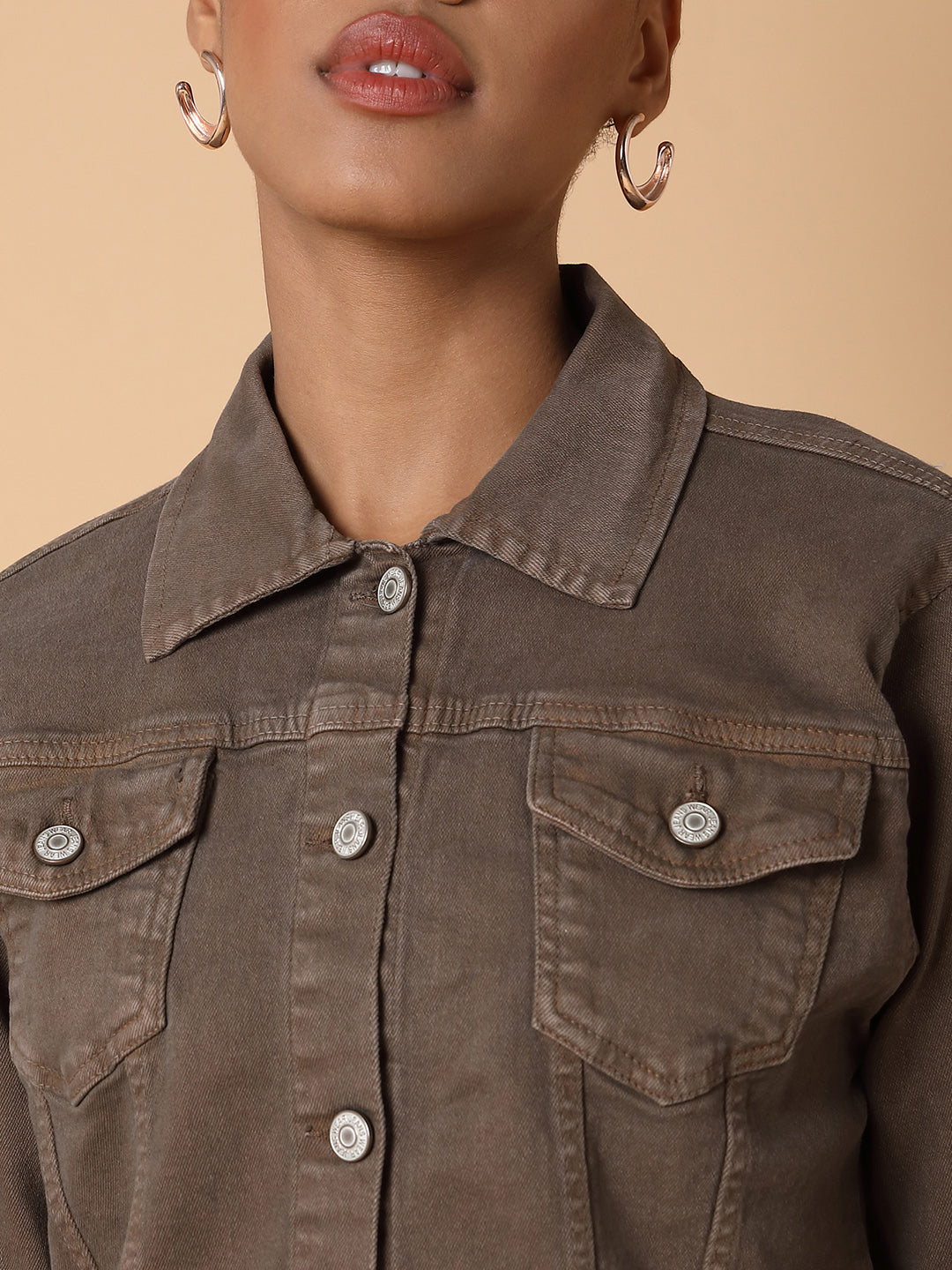 Women Brown Denim Jacket