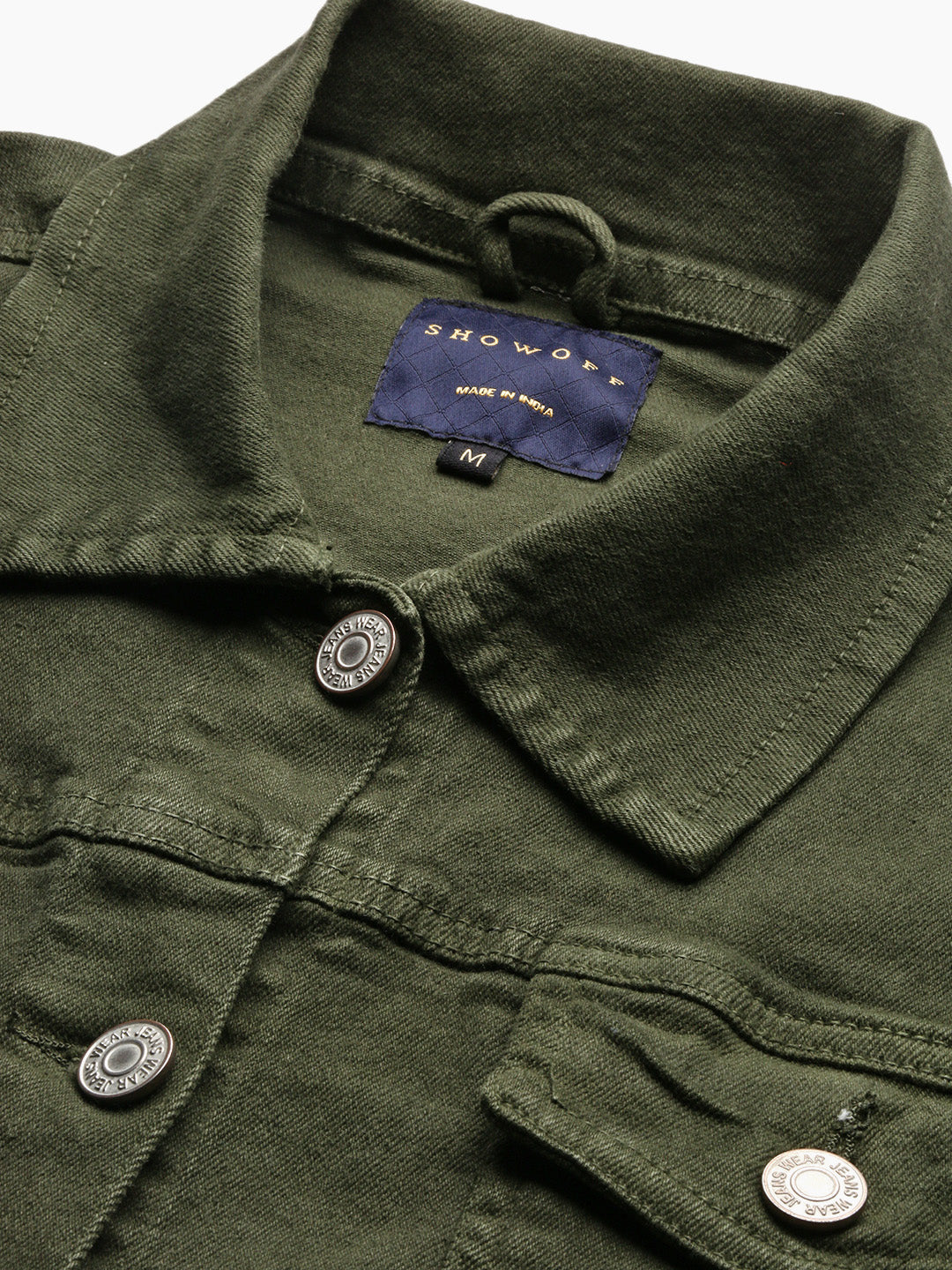 Women Olive Denim Jacket