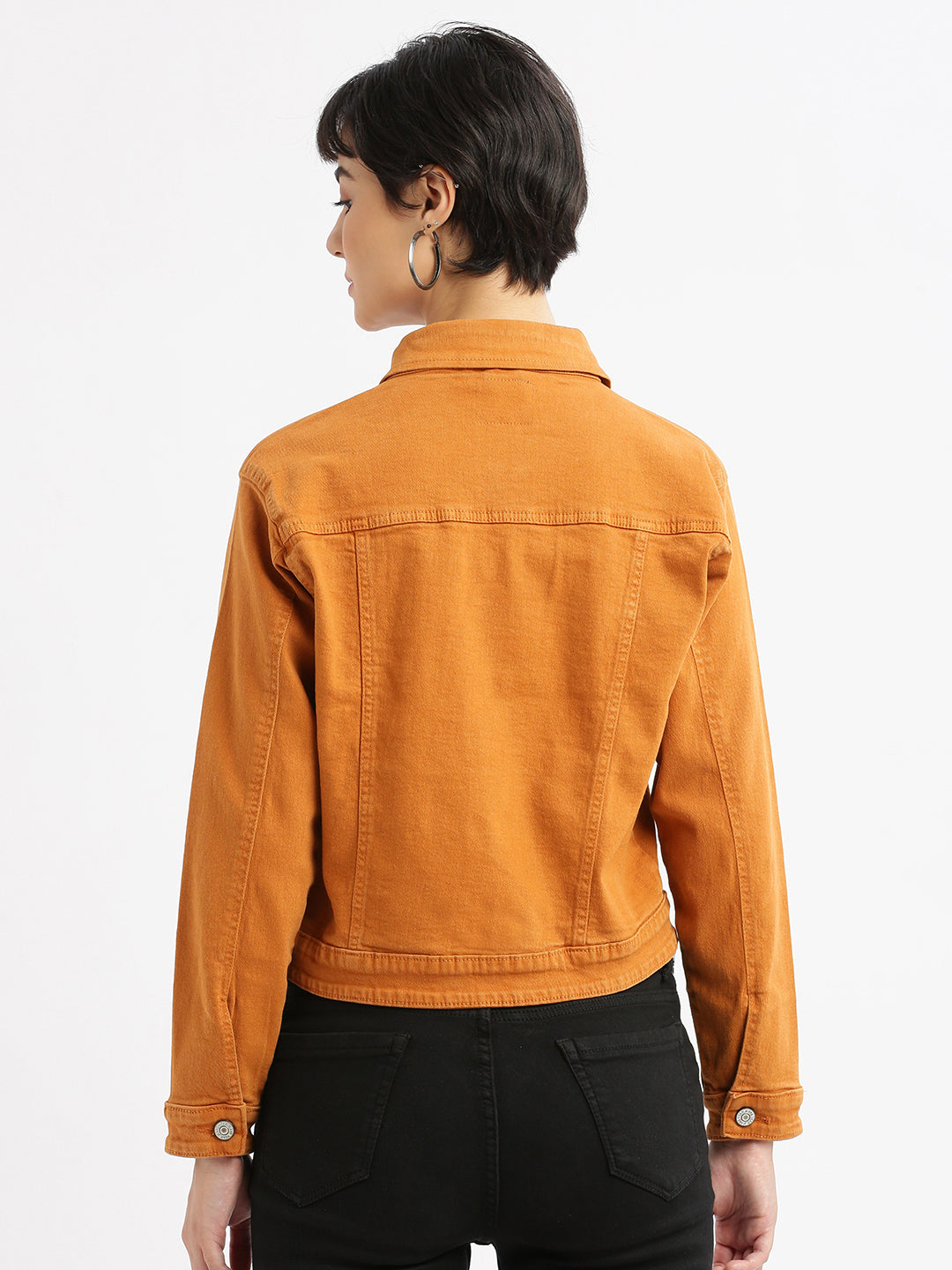 Women Rust Denim Jacket