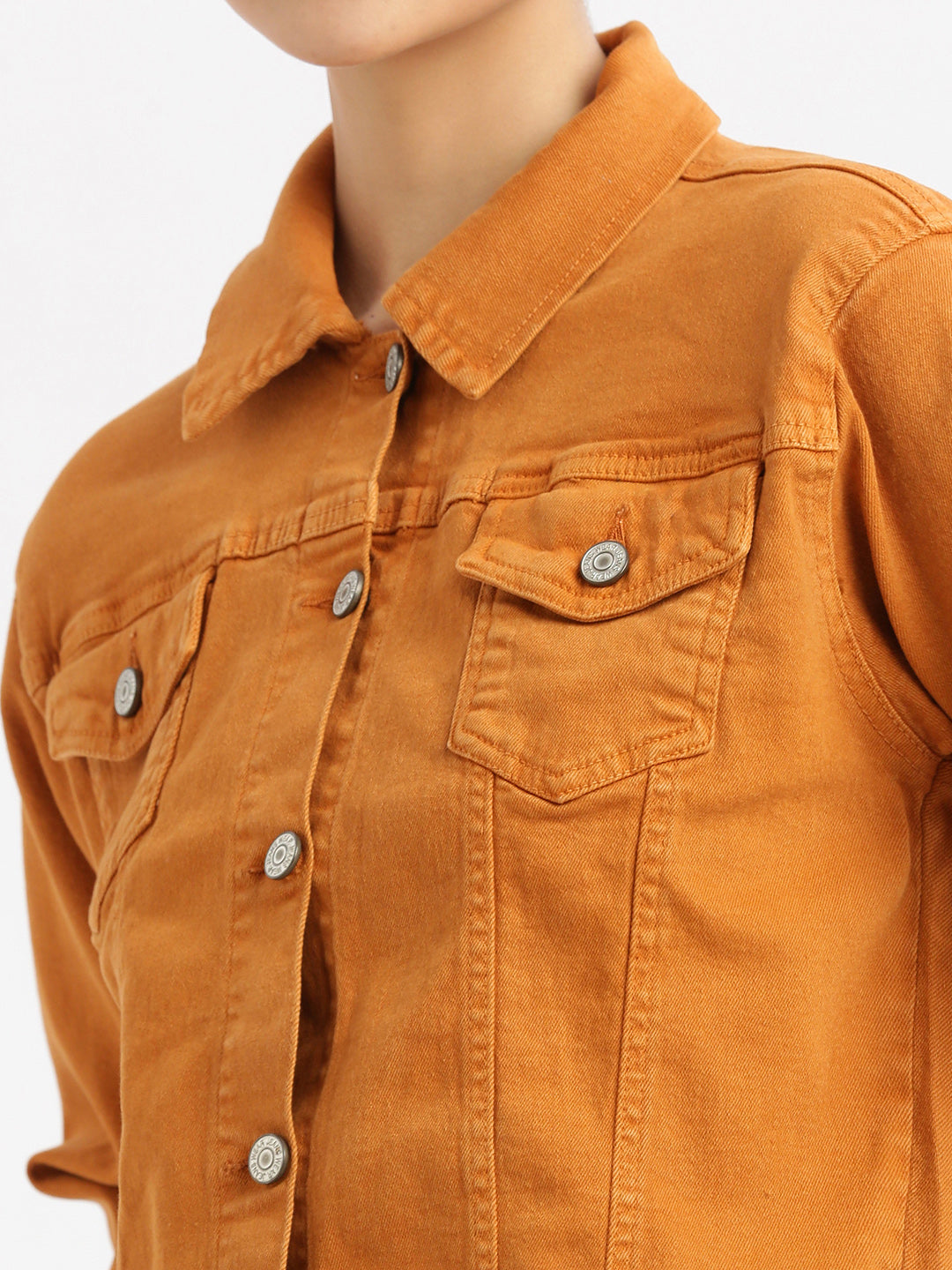 Women Rust Denim Jacket