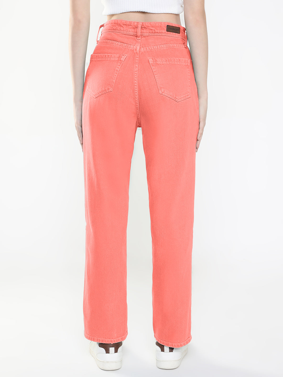 Women Pink Straight Fit Jeans