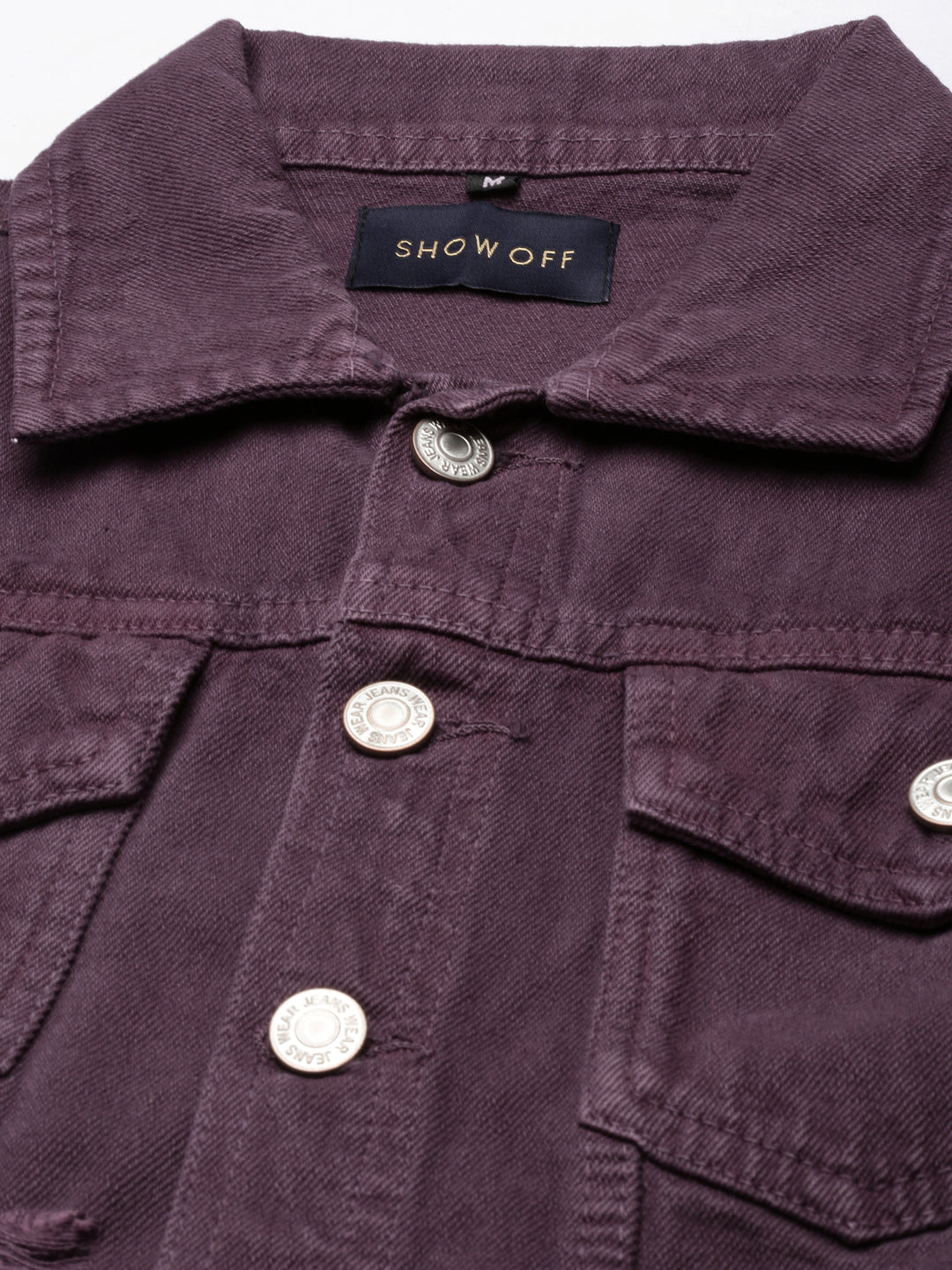 Women Purple Solid Denim Jacket