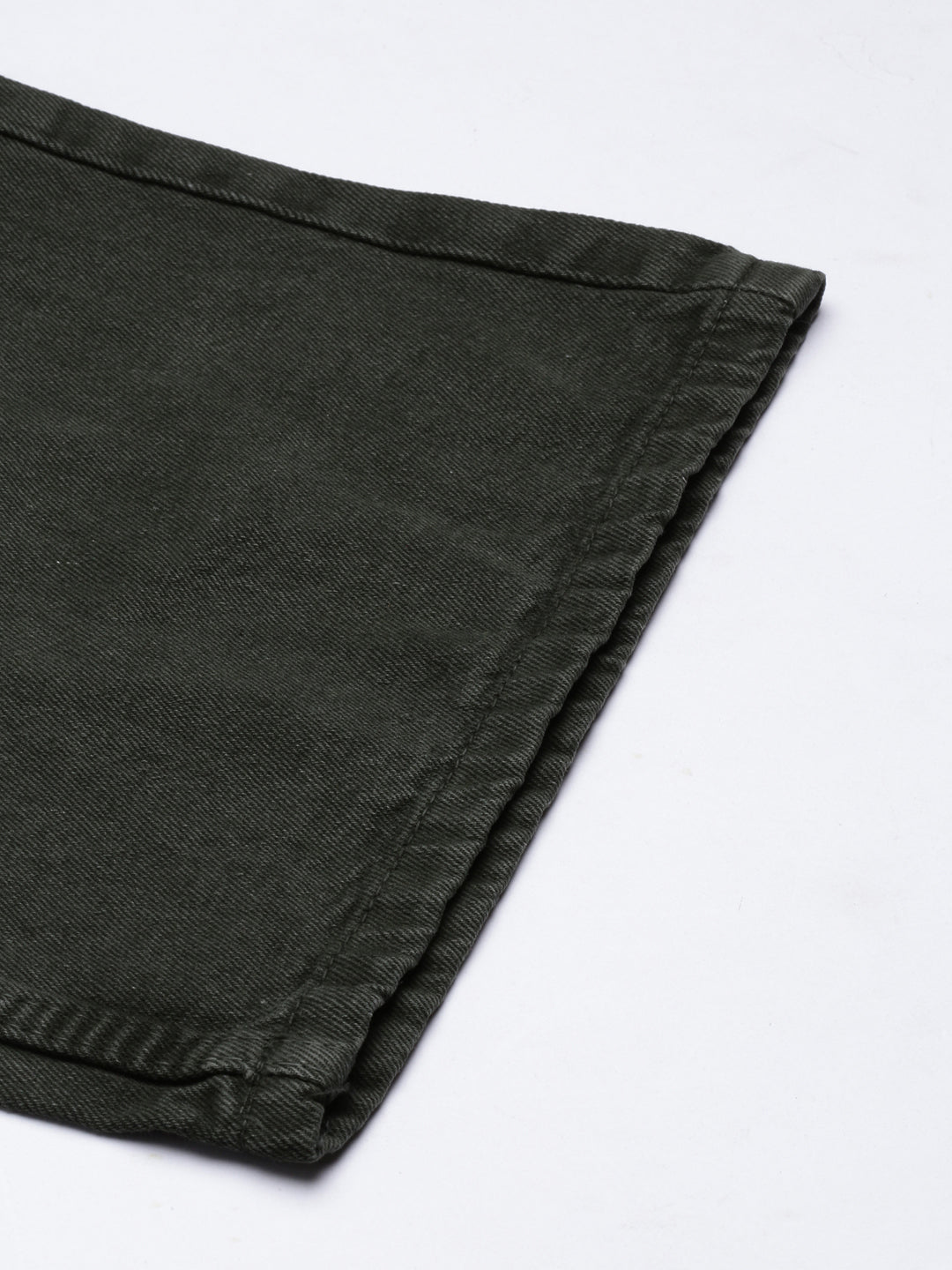 Women's Olive Shirt Collar Cotton Basic Jumpsuit