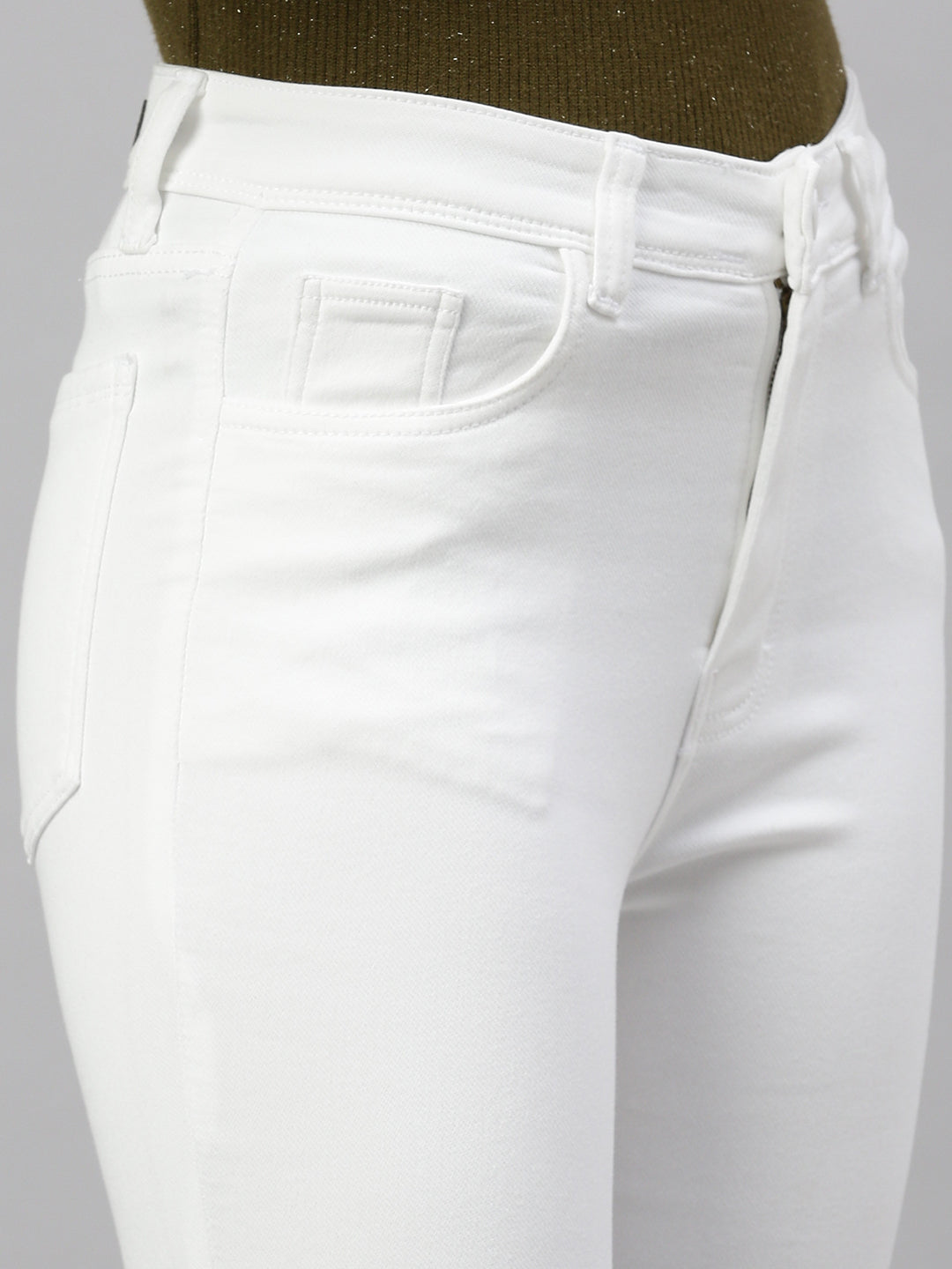 Women White Bootcut Jeans