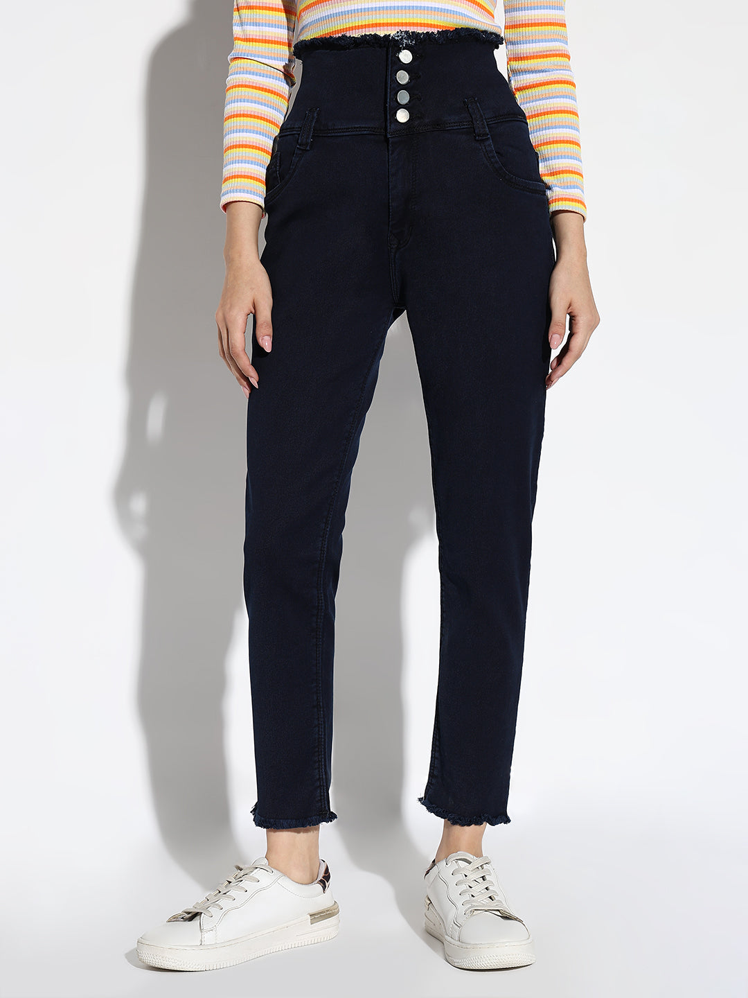 Women Navy Blue Slim Fit Jeans