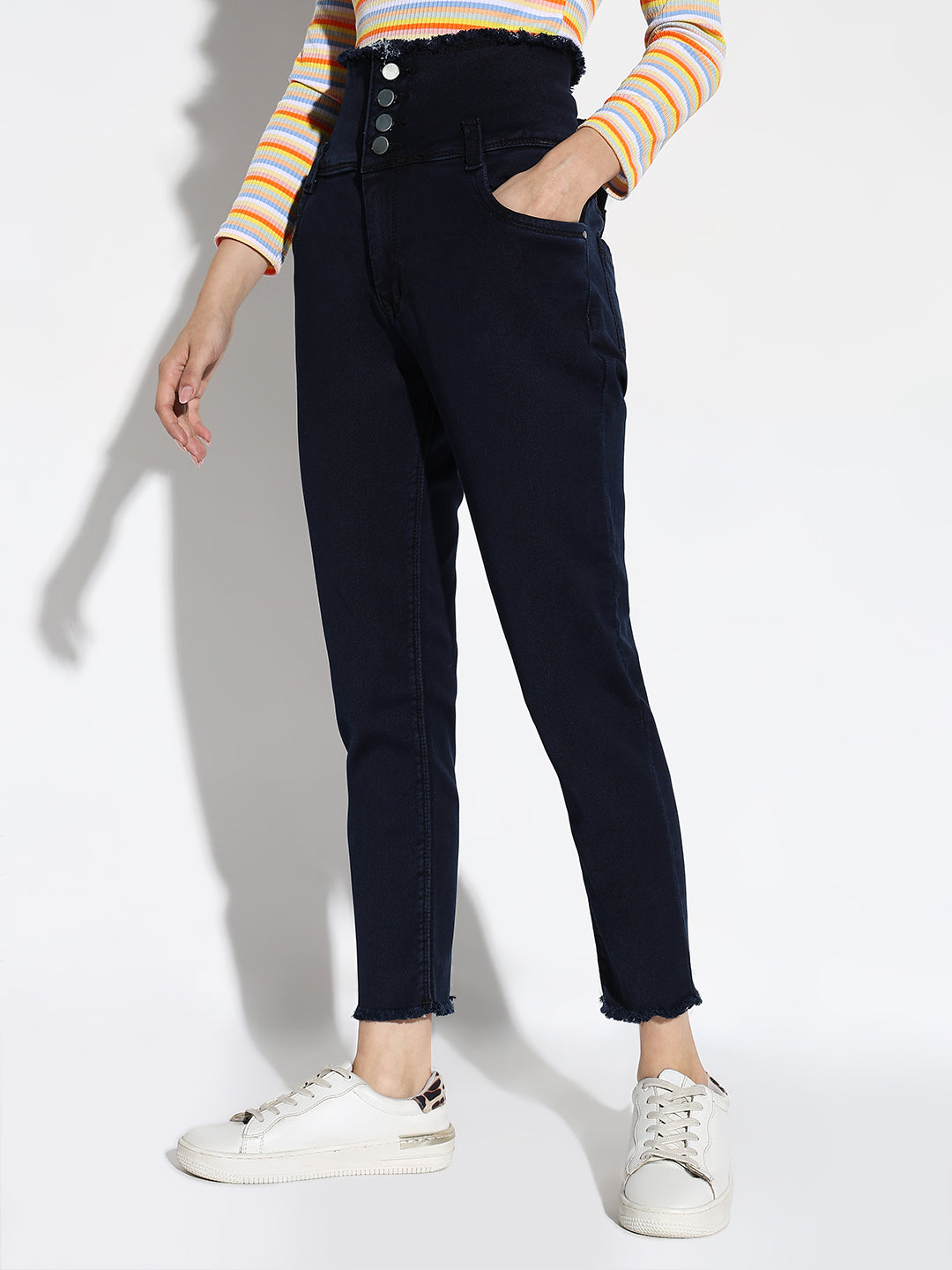 Women Navy Blue Slim Fit Jeans