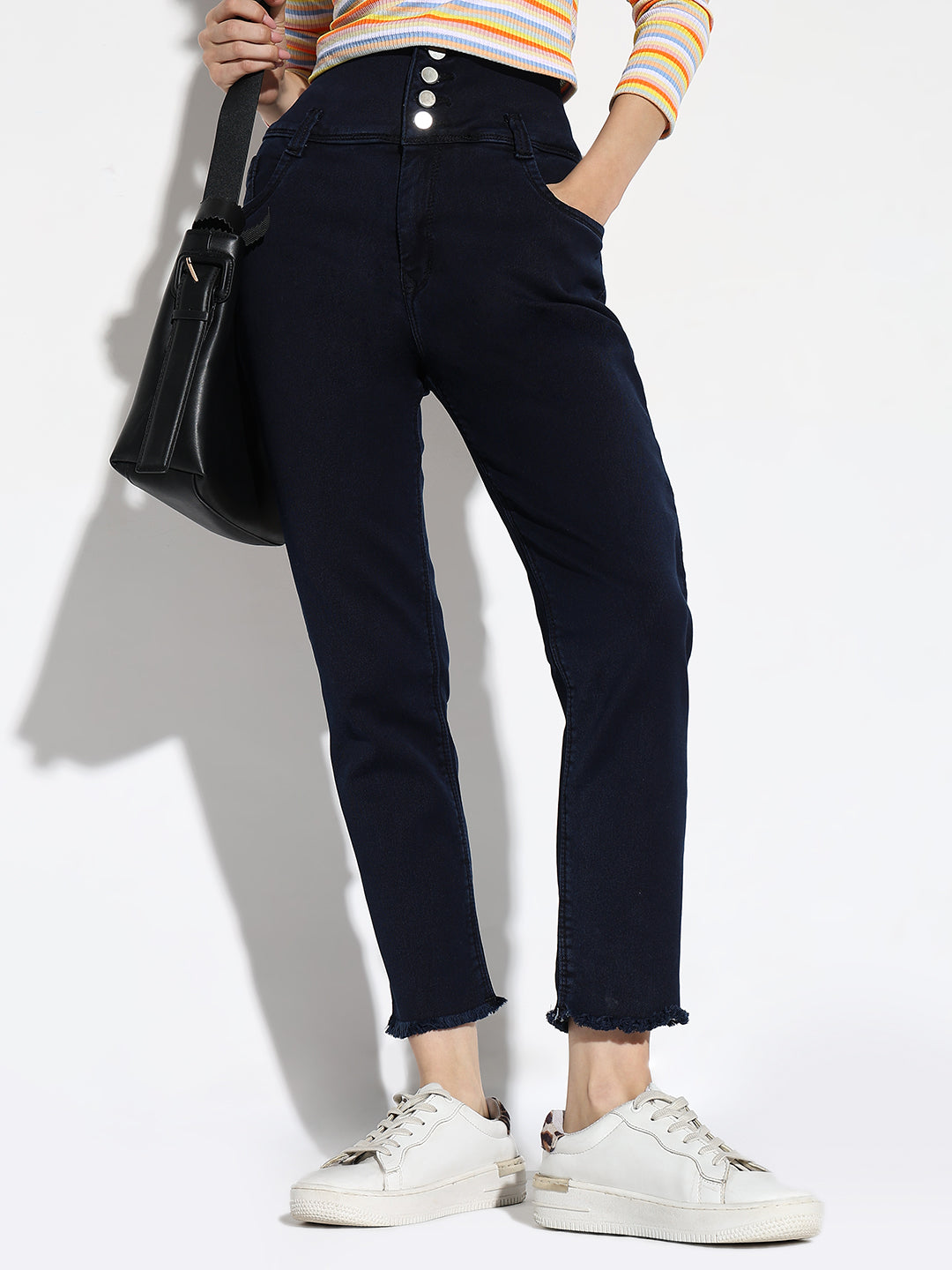 Women Navy Blue Slim Fit Jeans