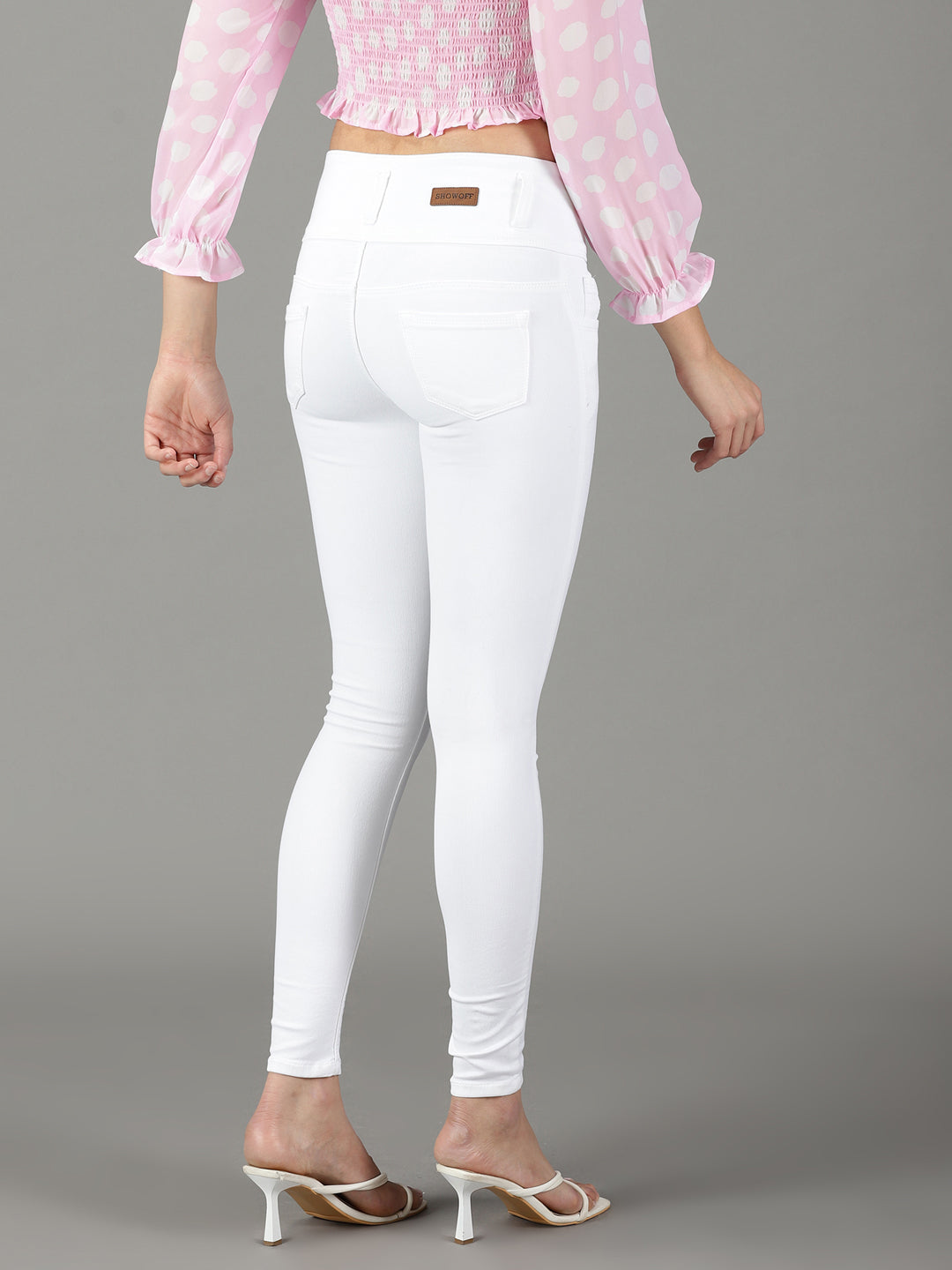 Women Solid White Skinny Fit Jeans