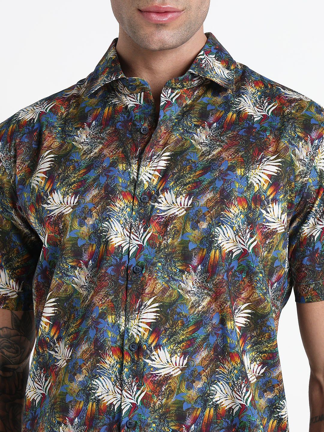 Men's Multi Floral Slim Fit Casual Shirt