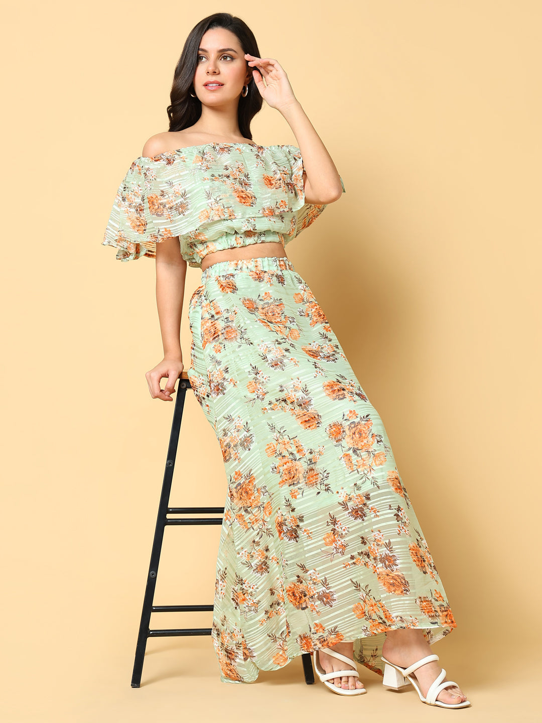 Women's Green Printed Comfort Co-Ords Set