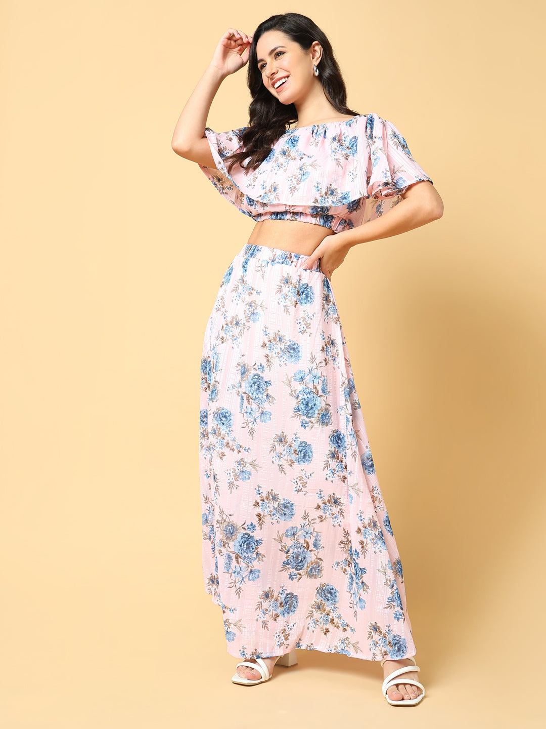 Women's Pink Printed Comfort Co-Ords Set