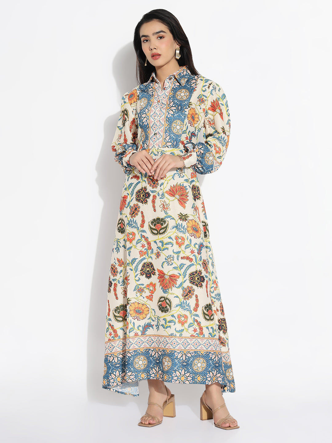 Women Multicolored Floral A-Line Dress