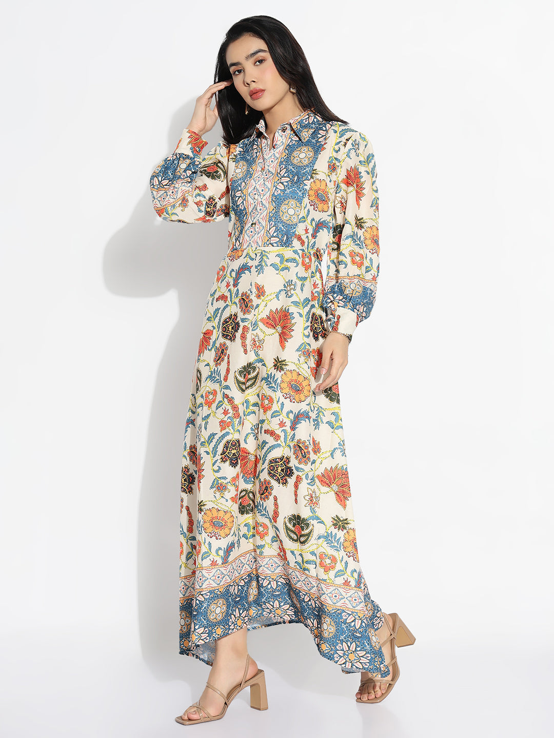 Women Multicolored Floral A-Line Dress