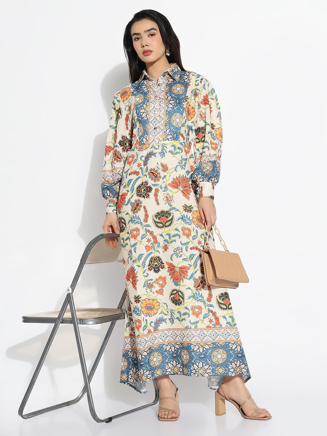 Women Multicolored Floral A-Line Dress