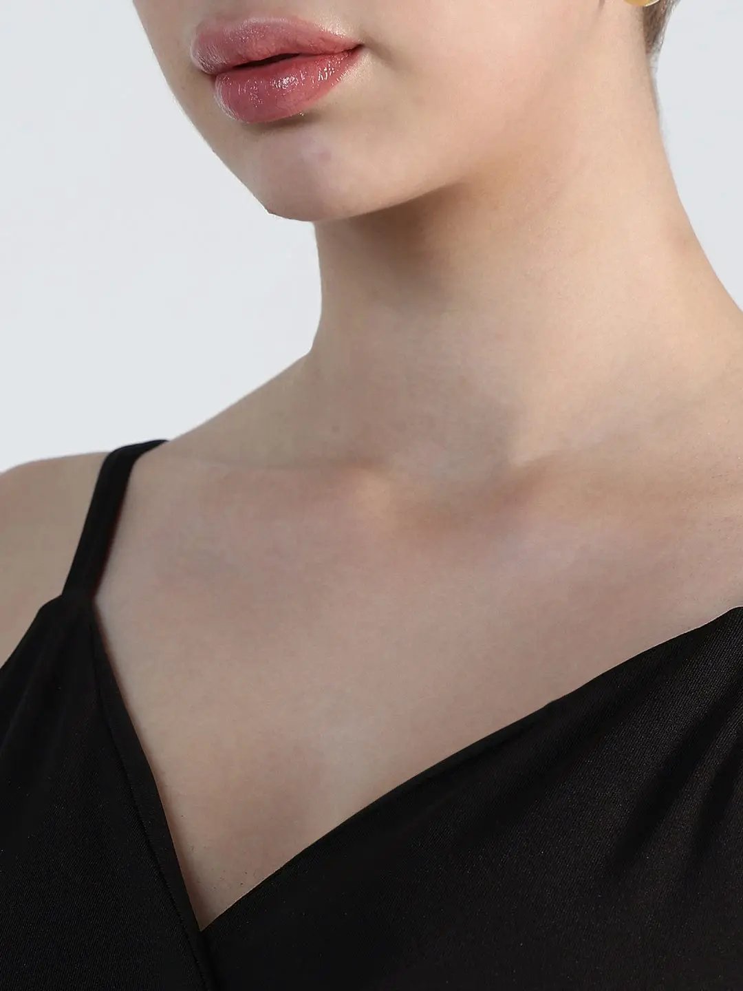 Women's Black Sleeveless Fish Cut Dress with Side Slit - from SHOWOFFFF