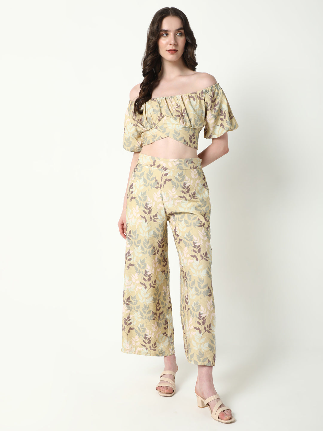 Women Beige Printed Co Ords Set