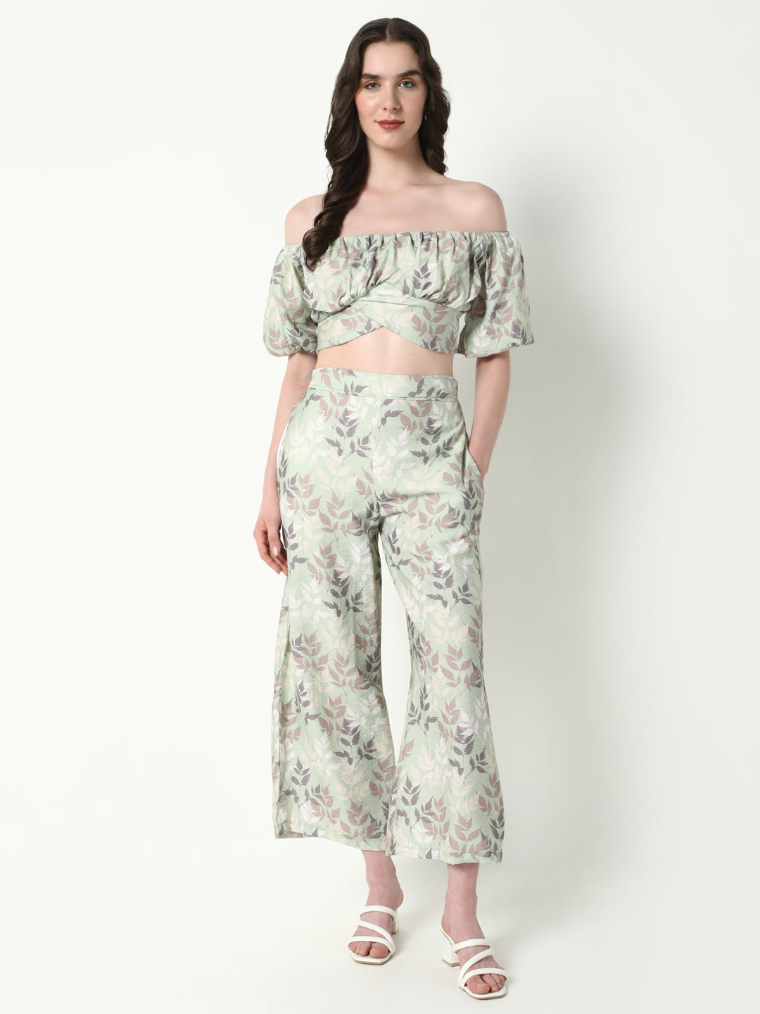 Women Green Printed Co Ords Set