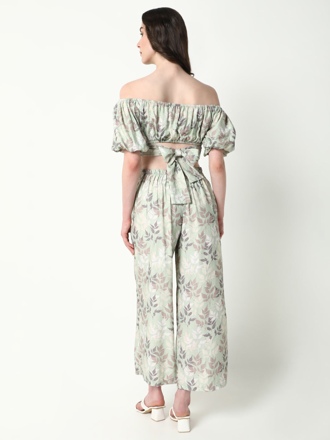 Women's Green Printed Casual Co-Ords Set