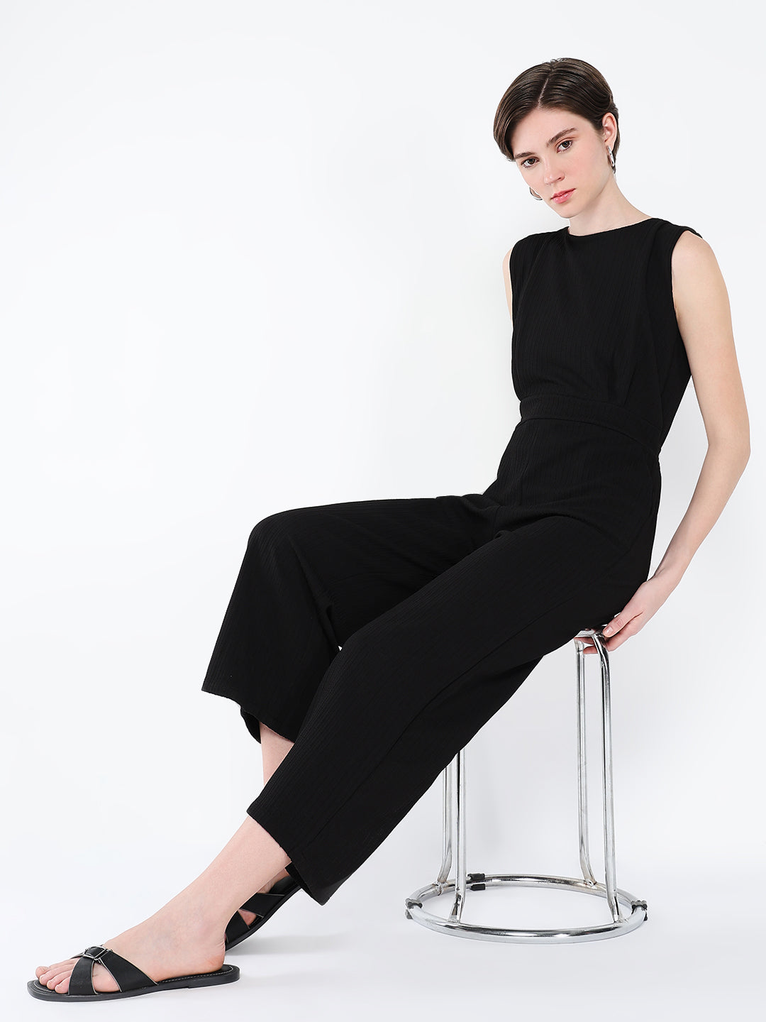 Women Black Solid Jumpsuit