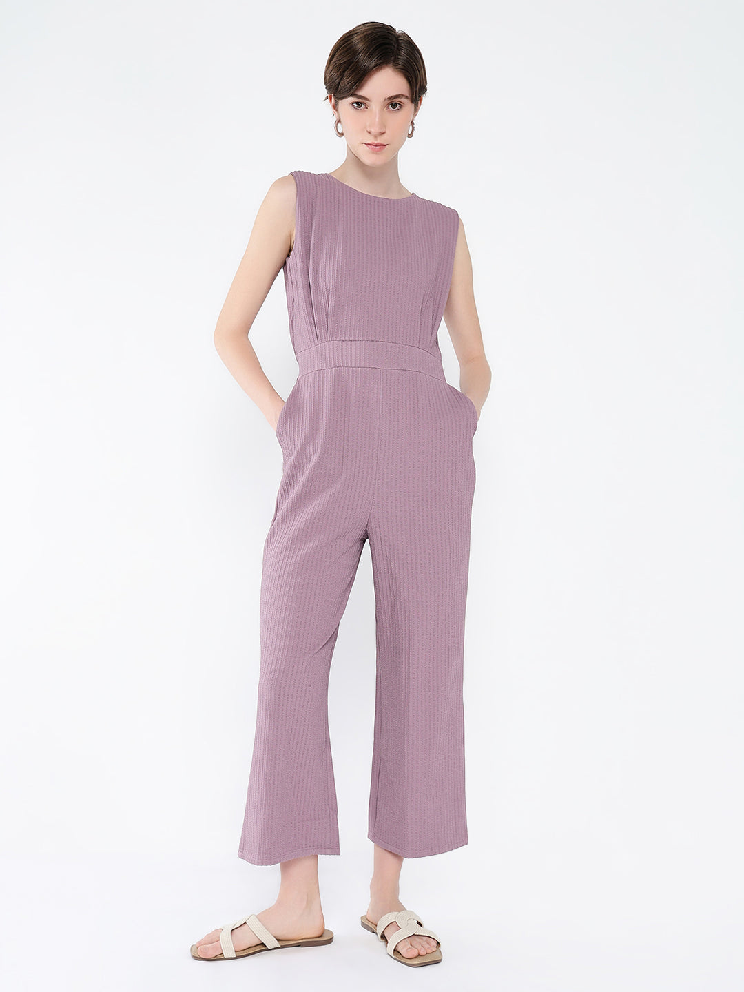 Women Purple Solid Jumpsuit