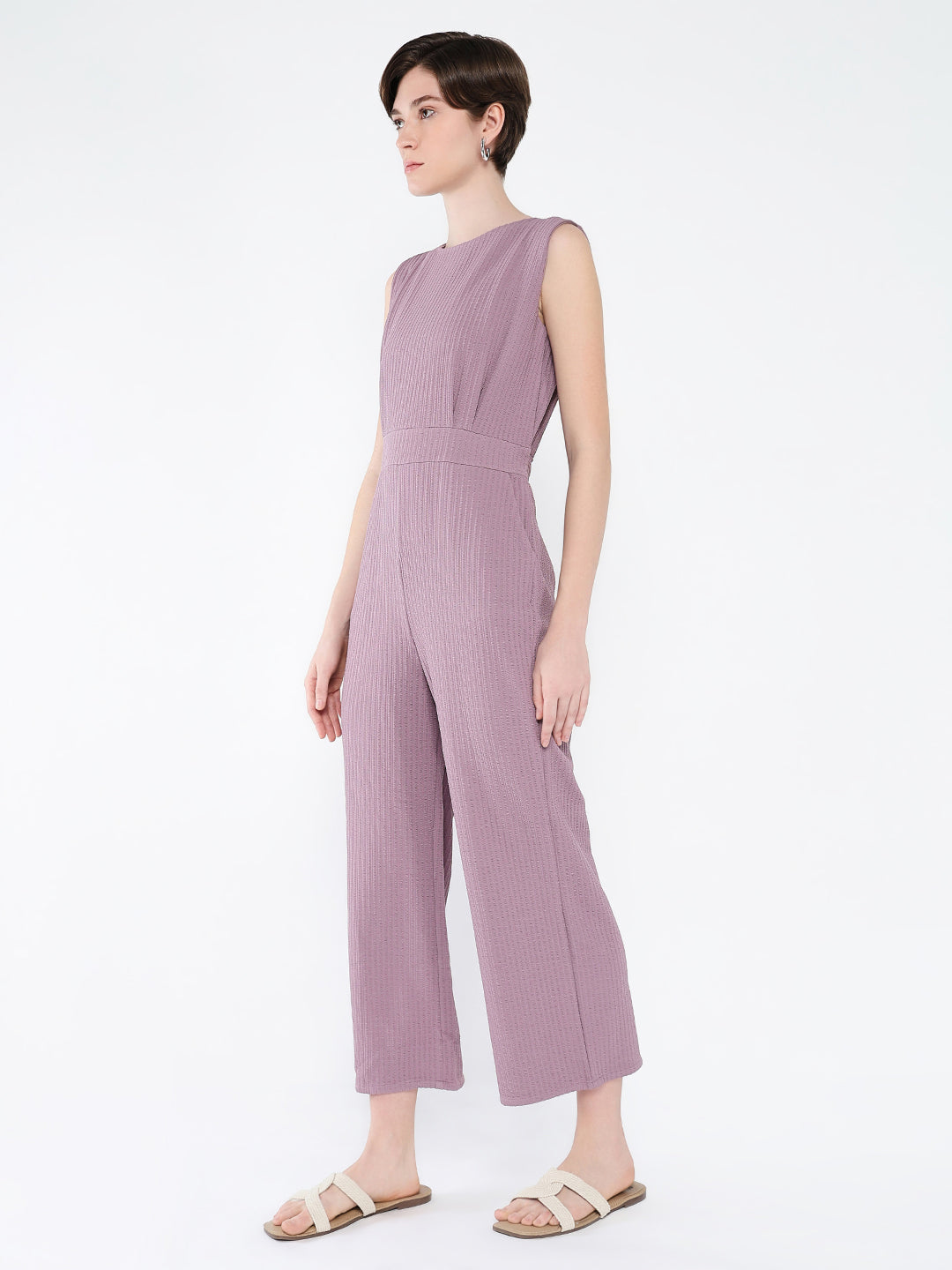 Women Purple Solid Jumpsuit