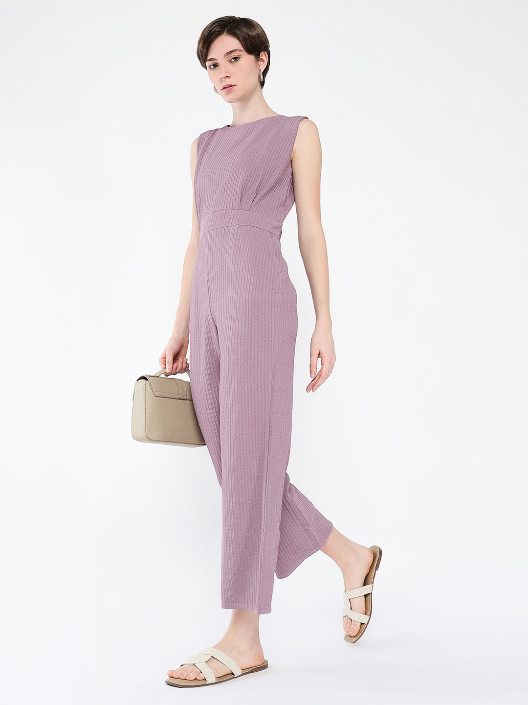 Women Purple Solid Jumpsuit