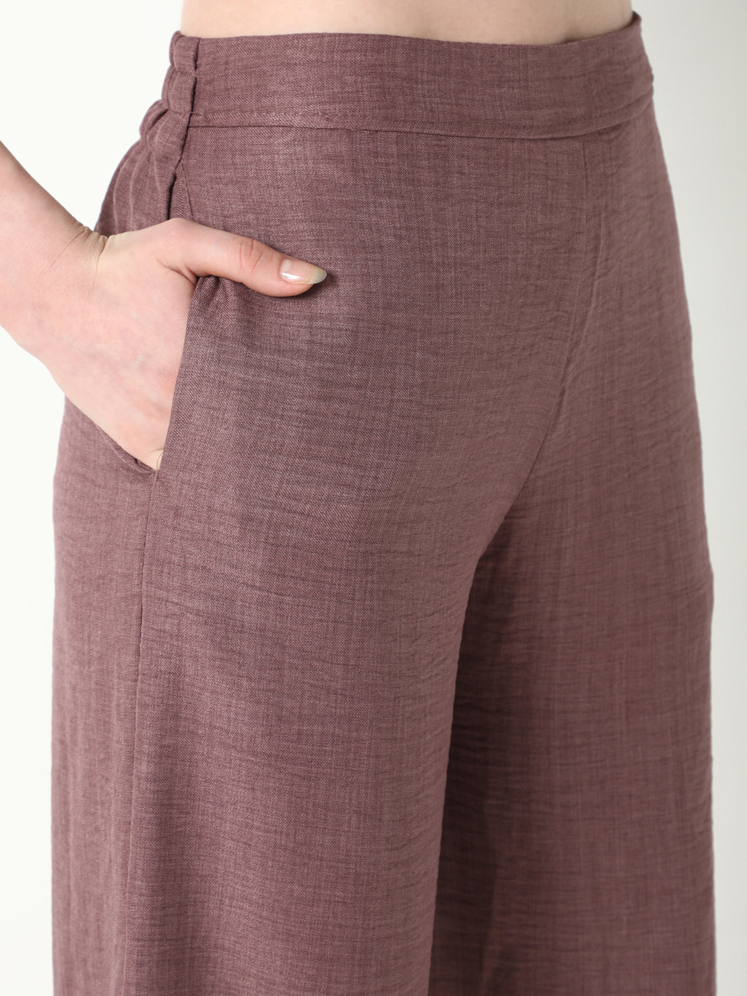 Women's Purple Solid Co-Ords Set with Tube Top