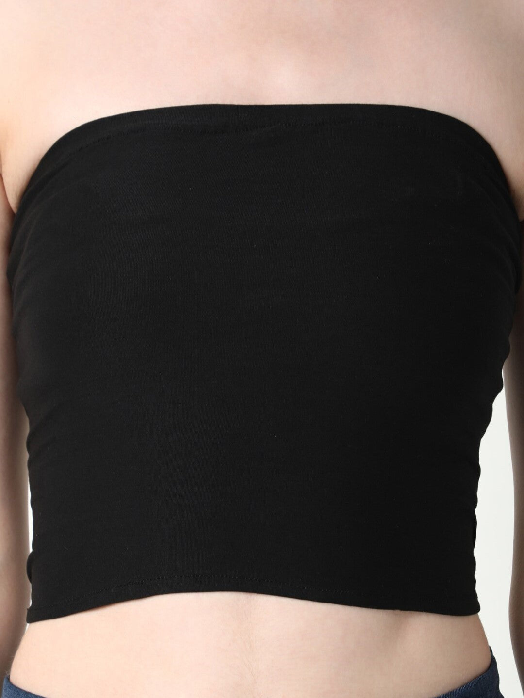 Women's Purple Solid Co-Ords Set with Tube Top